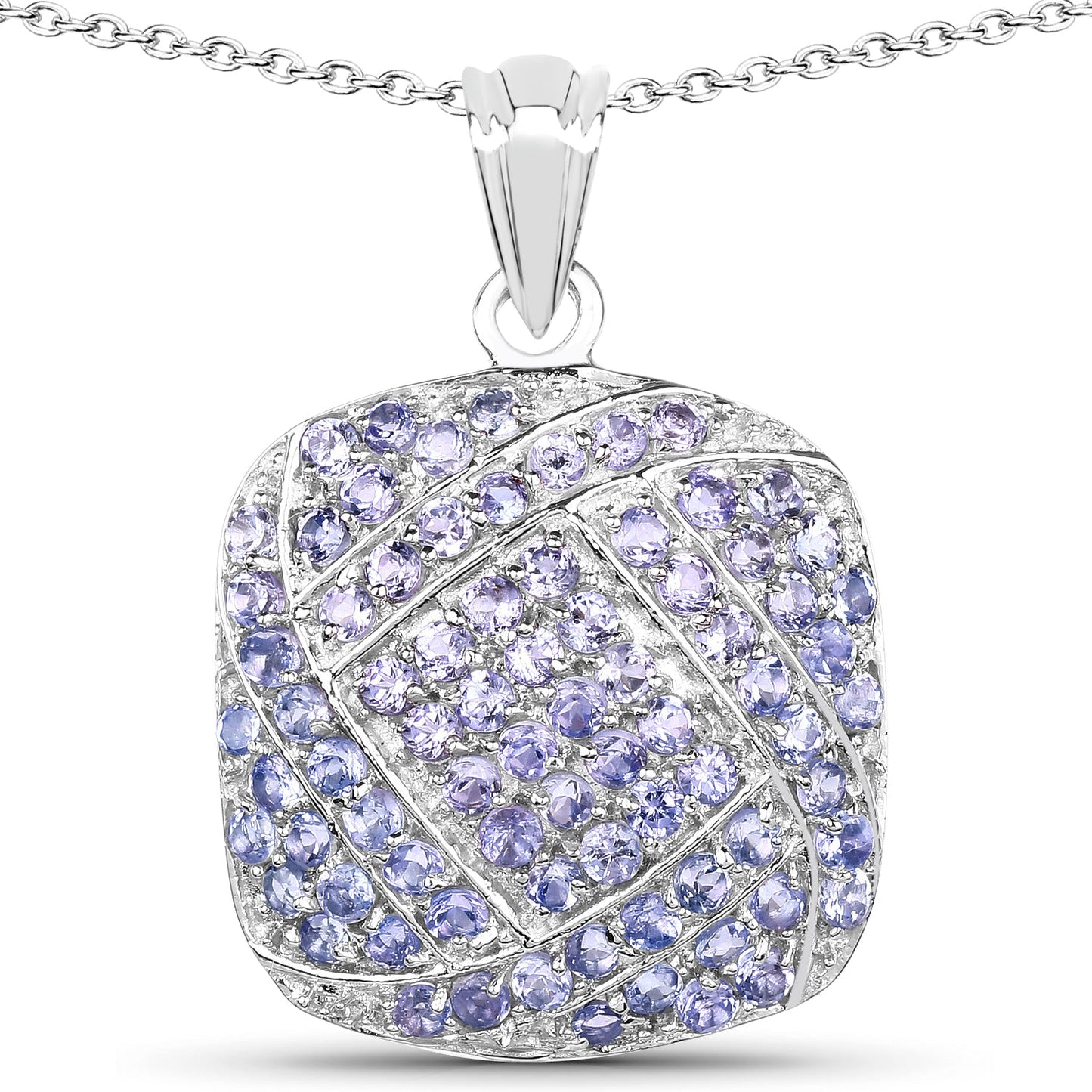 2.73 Carat Genuine Tanzanite .925 Sterling Silver Pendant