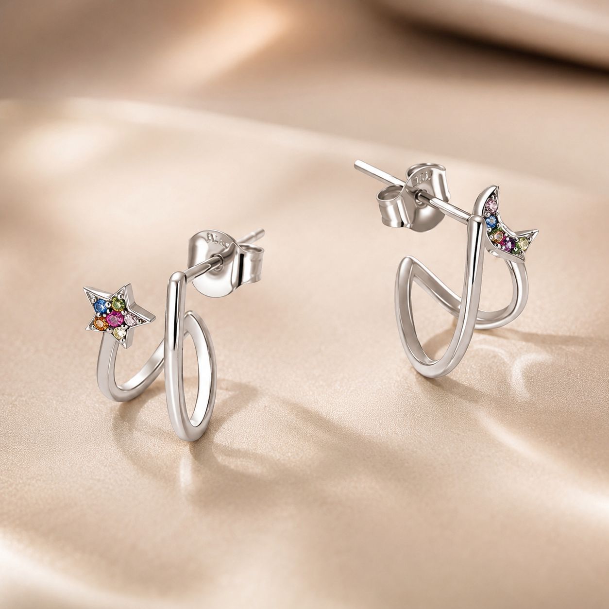 925 Sterling Silver Earrings with Pavé Setting CZ, 1.3*0.9cm, for Women