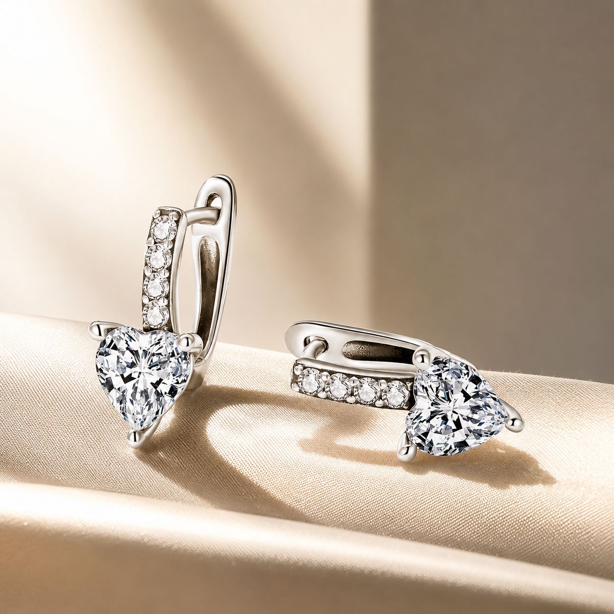 925 Sterling Silver Oxidized Earrings with CZ for Women - 1.7x0.7cm