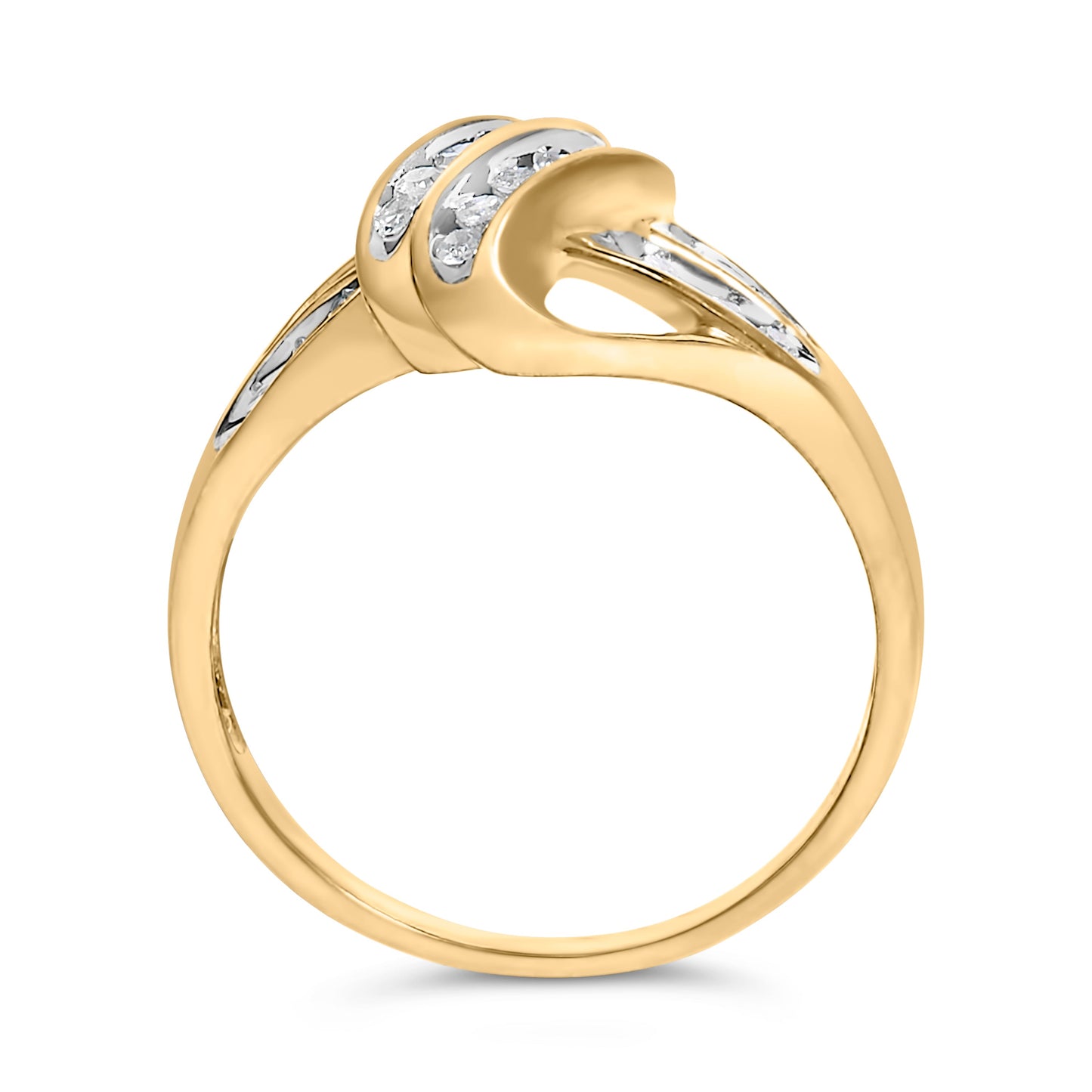 10K Yellow Gold Plated .925 Sterling Silver 1.0 Cttw Diamond Flower Cluster Open Halo Floral Ring (J-K Color, I2-I3 Clarity) - Size 6