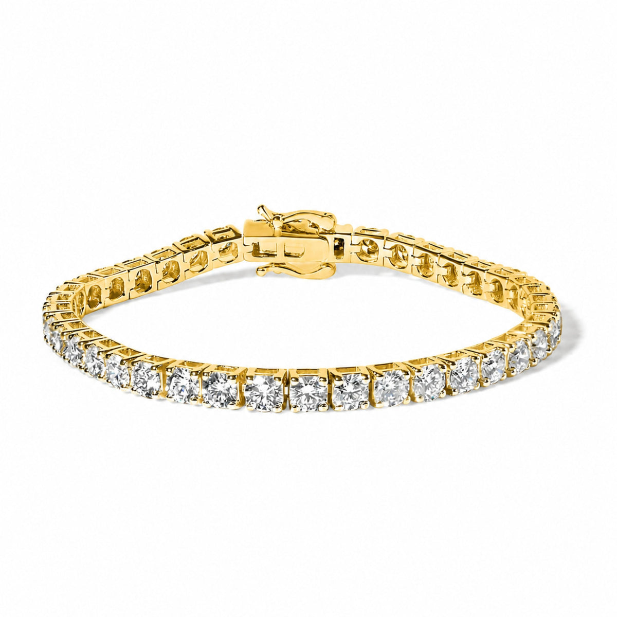 14K White Gold 2.00 Cttw Lab-Grown Round Diamond Four-Prong Tennis Bracelet