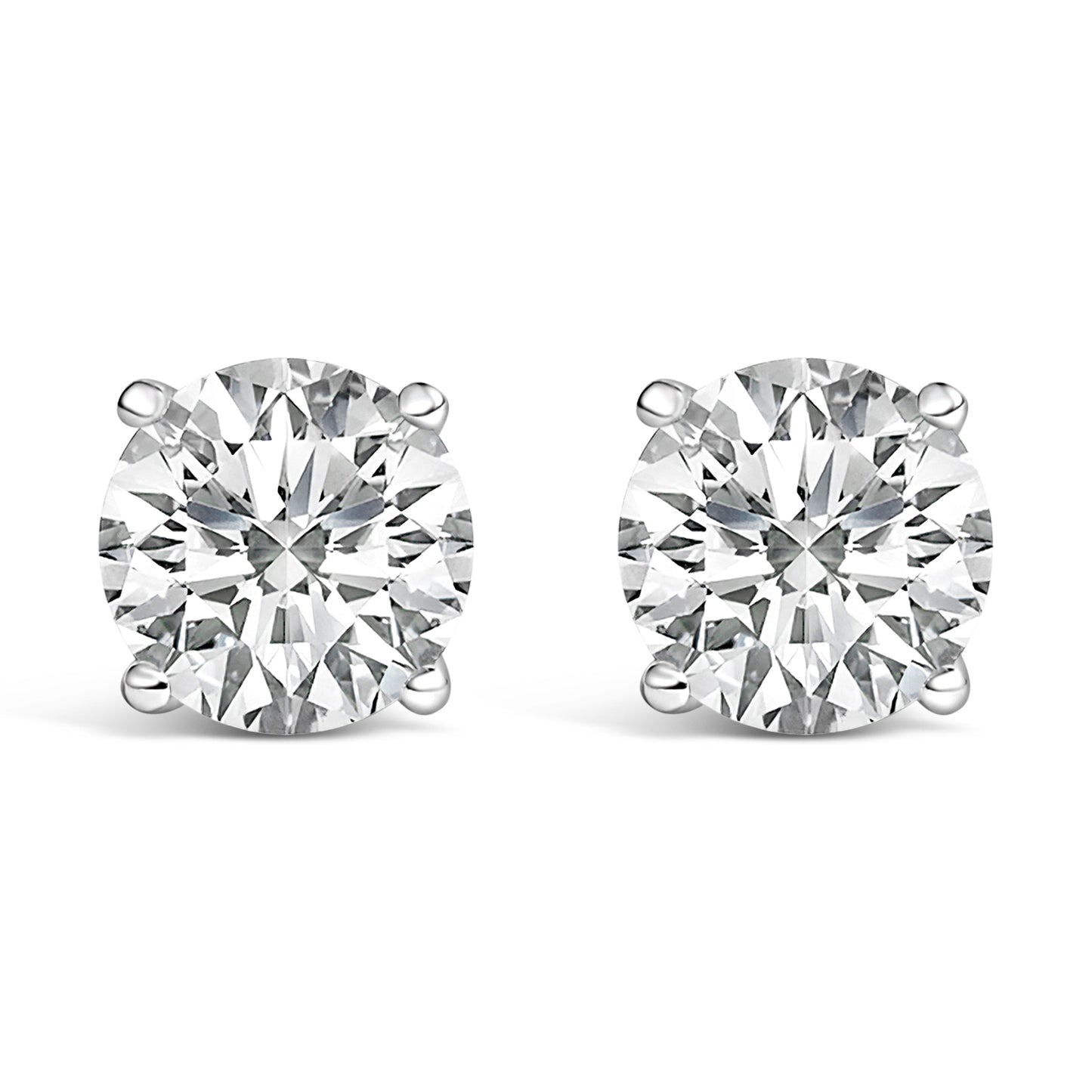 14K White Gold 1.00 Cttw Lab Grown Diamond Solitaire Stud Earrings