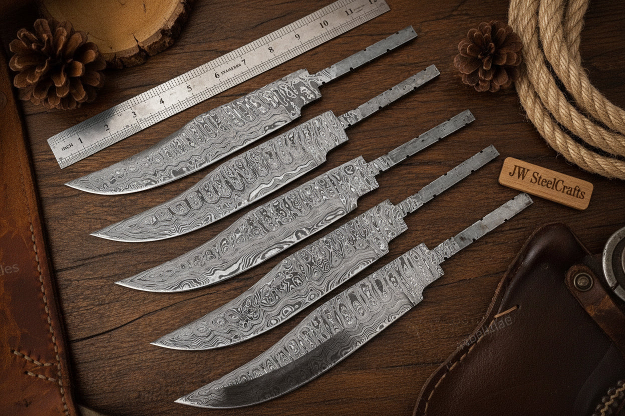 Rangehand Blade Blank Set 9" Handmade Damascus Full Tang Blank