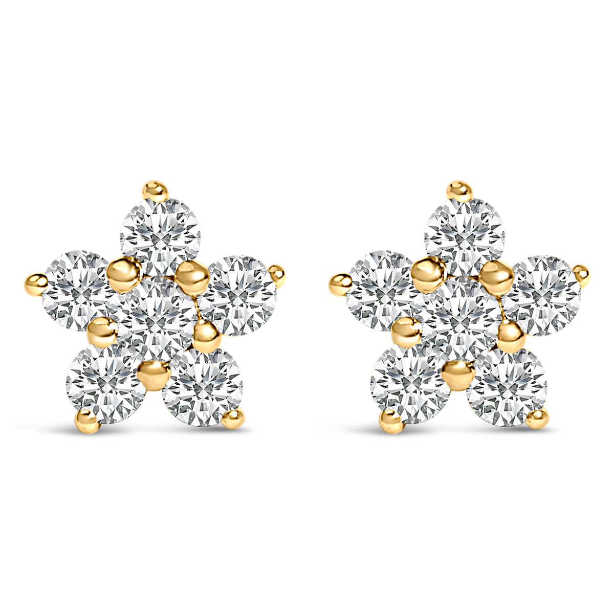 10K White Gold 1/2 Cttw Lab Grown Diamond Star Stud Earrings
