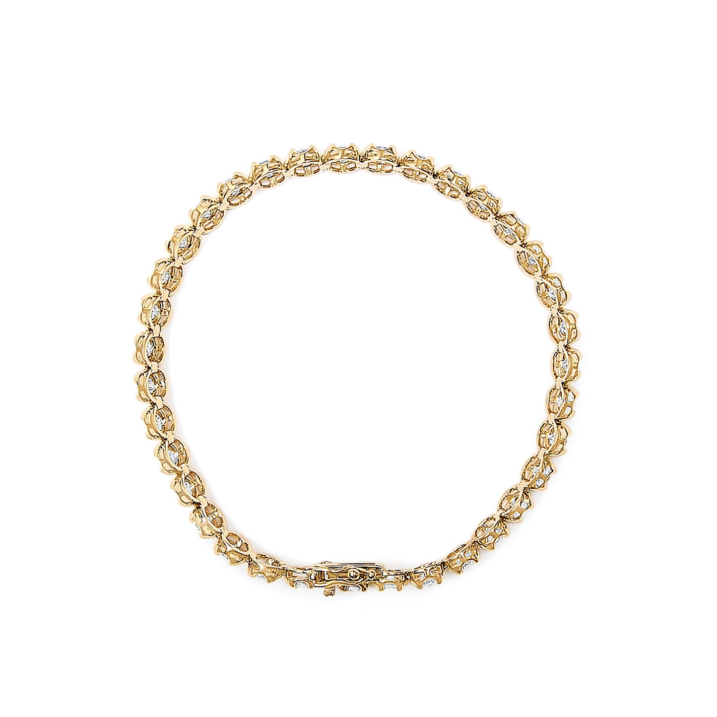 14K Yellow Gold 5.0 Cttw Diamond Scalloped Link Tennis Bracelet