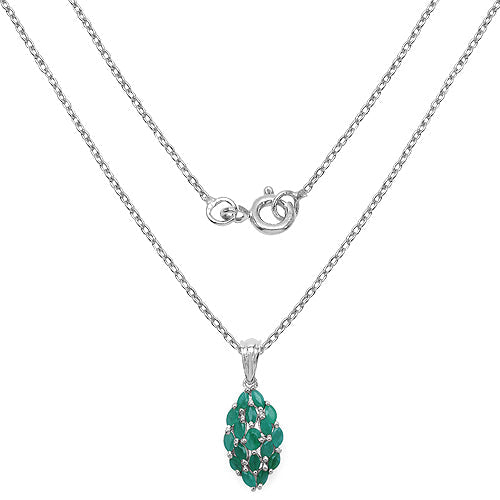 1.26 Carat Genuine Emerald .925 Sterling Silver Pendant
