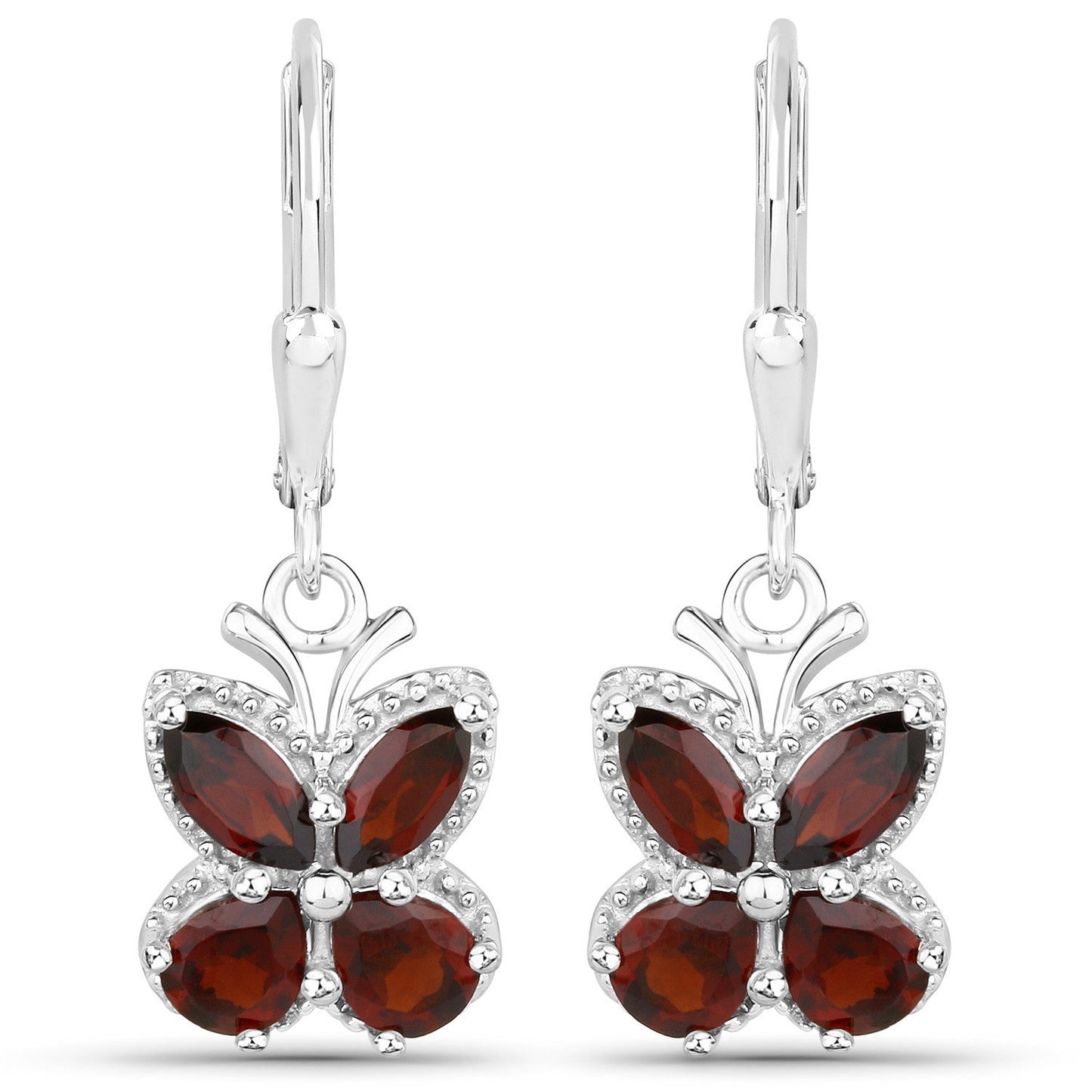 2.60 Carat Genuine Garnet .925 Sterling Silver Earrings