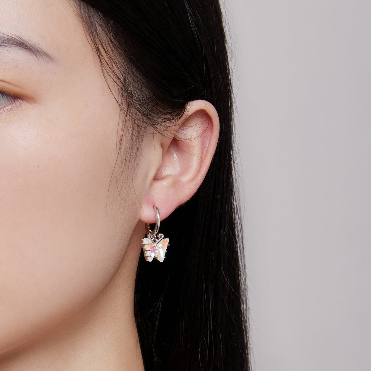 925 Sterling Silver Earrings with Resin, 23x13mm, Plated Platinum for Women