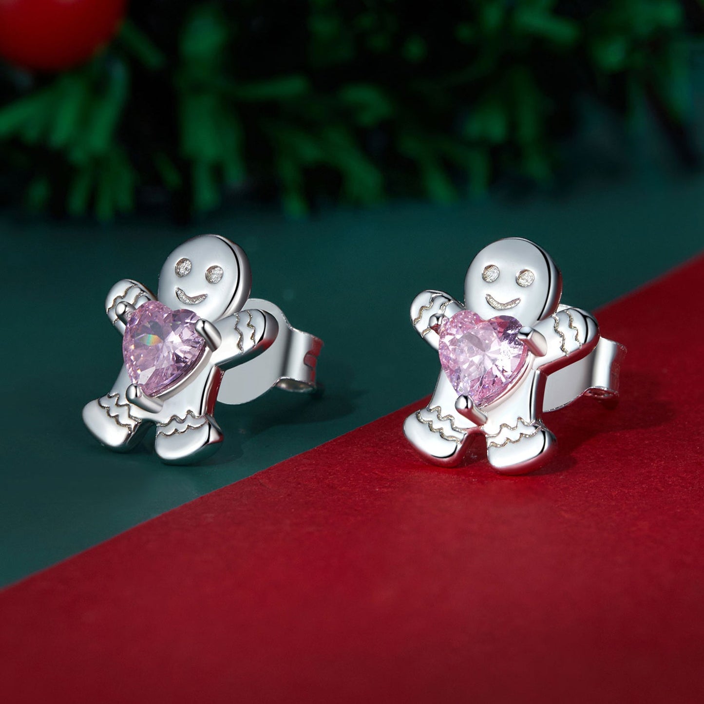 925 Sterling Silver Earrings with Pavé Setting CZ - 10x9mm for Women