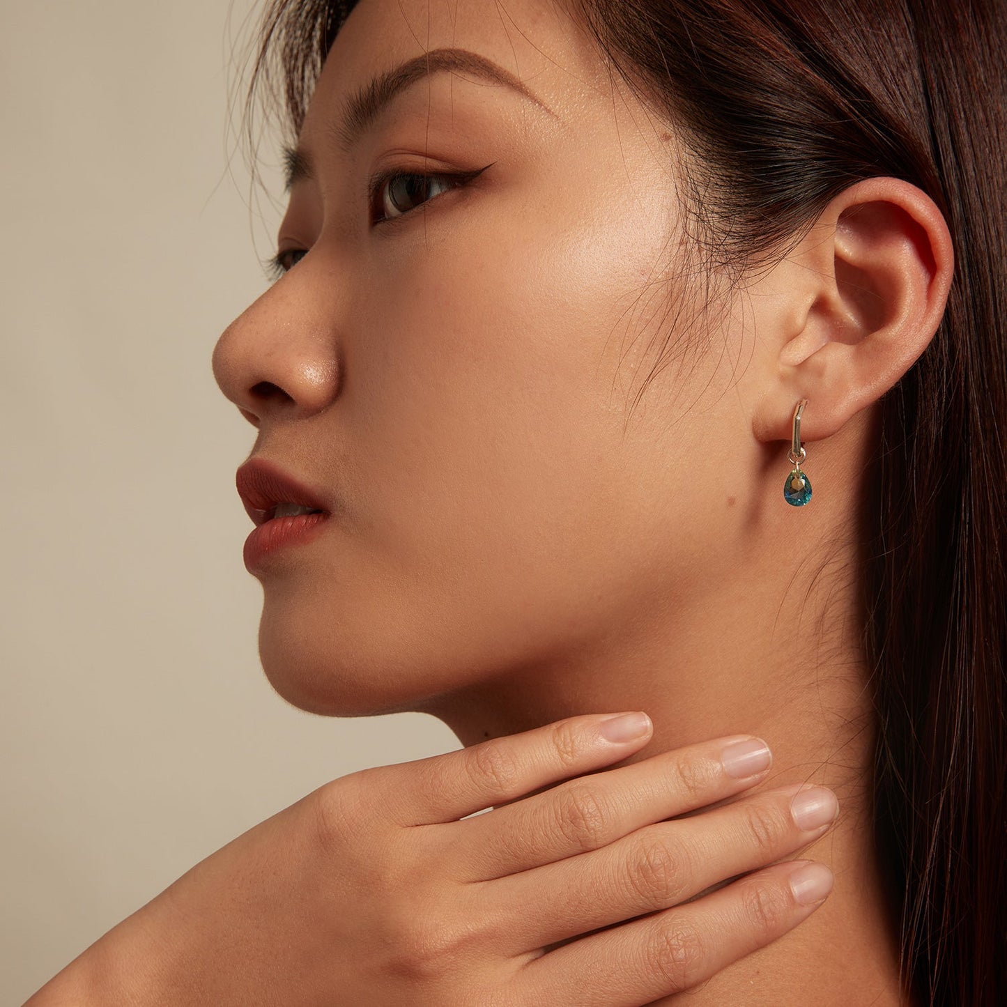 S925 Sterling Silver Oxidized Earrings with Transparent Glass & Main Stone for Women