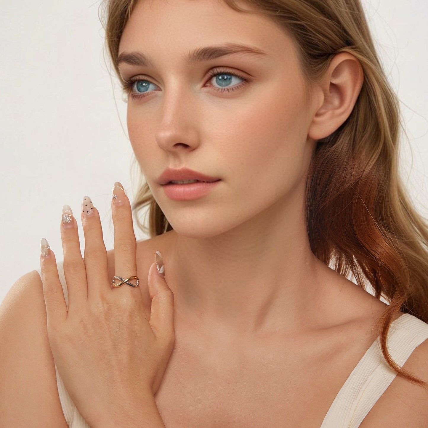 925 Sterling Silver Plated White Gold Ring for Women