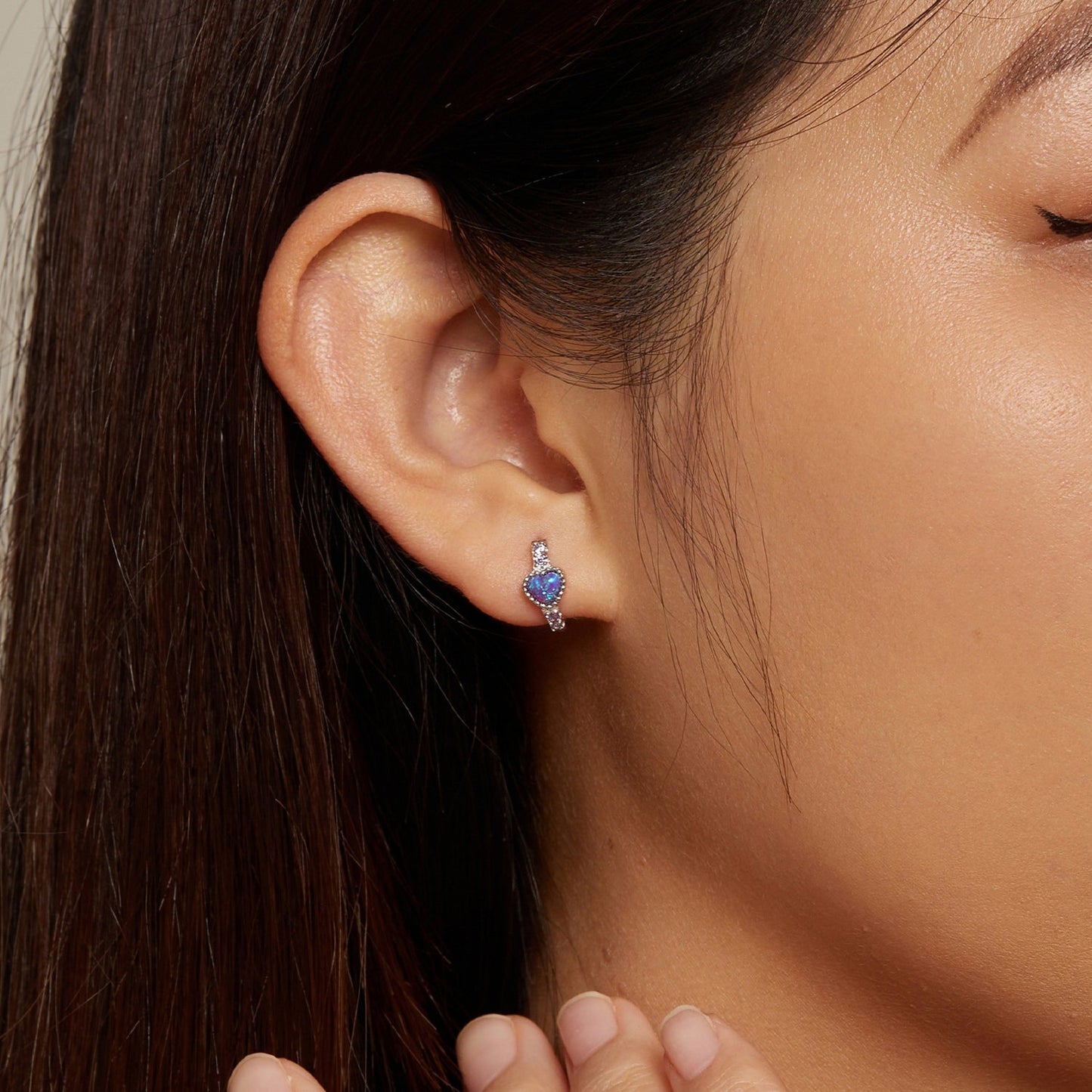 925 Sterling Silver Translucent Opal Earrings with CZ for Women