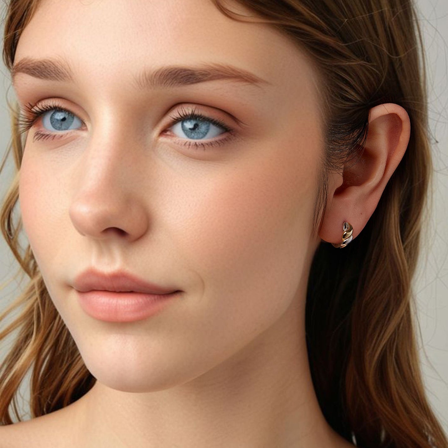 925 Sterling Silver Earrings with Plated White Gold and Gold for Women