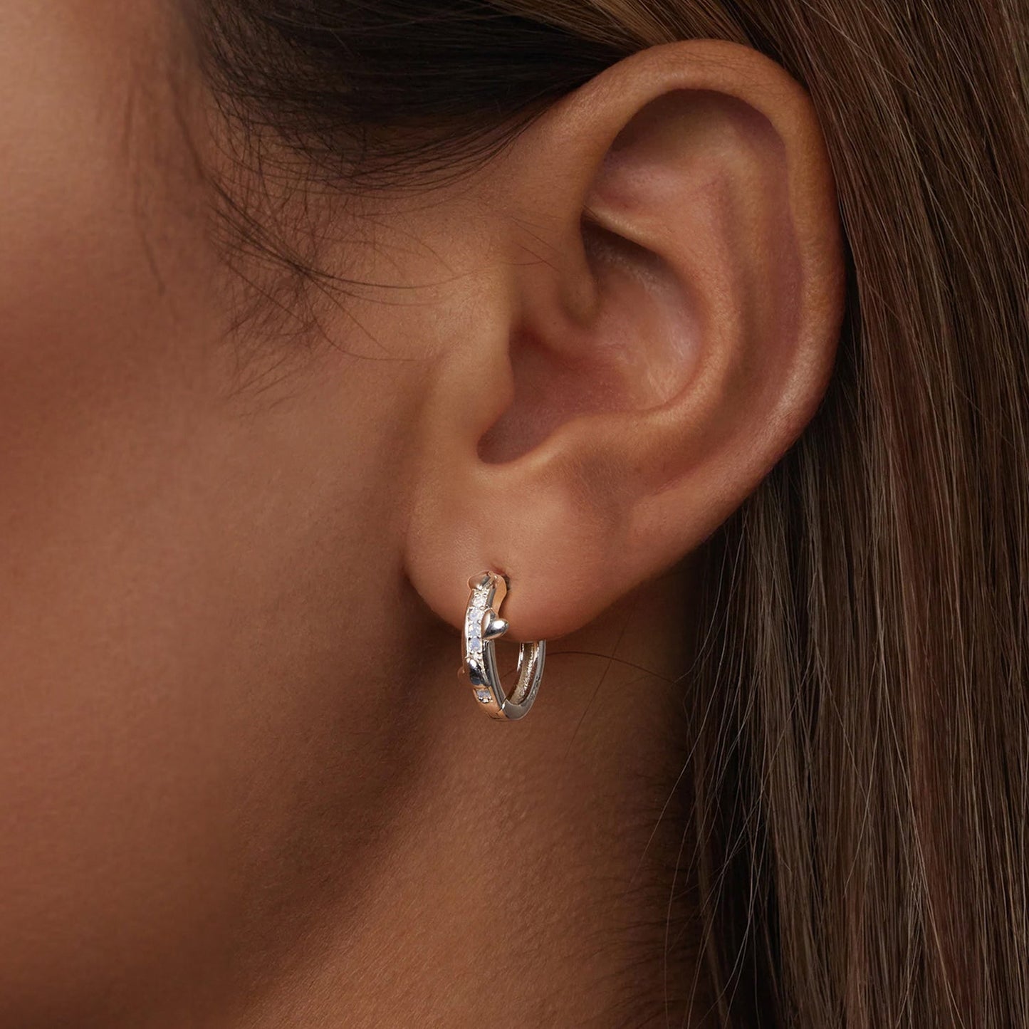 925 Sterling Silver Nano Opal Earrings for Women - White Gold Plated - 12x5mm