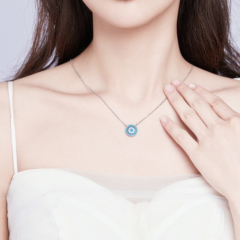 925 Sterling Silver Necklace 40+5cm Pendant 1.2*1.2cm for Women