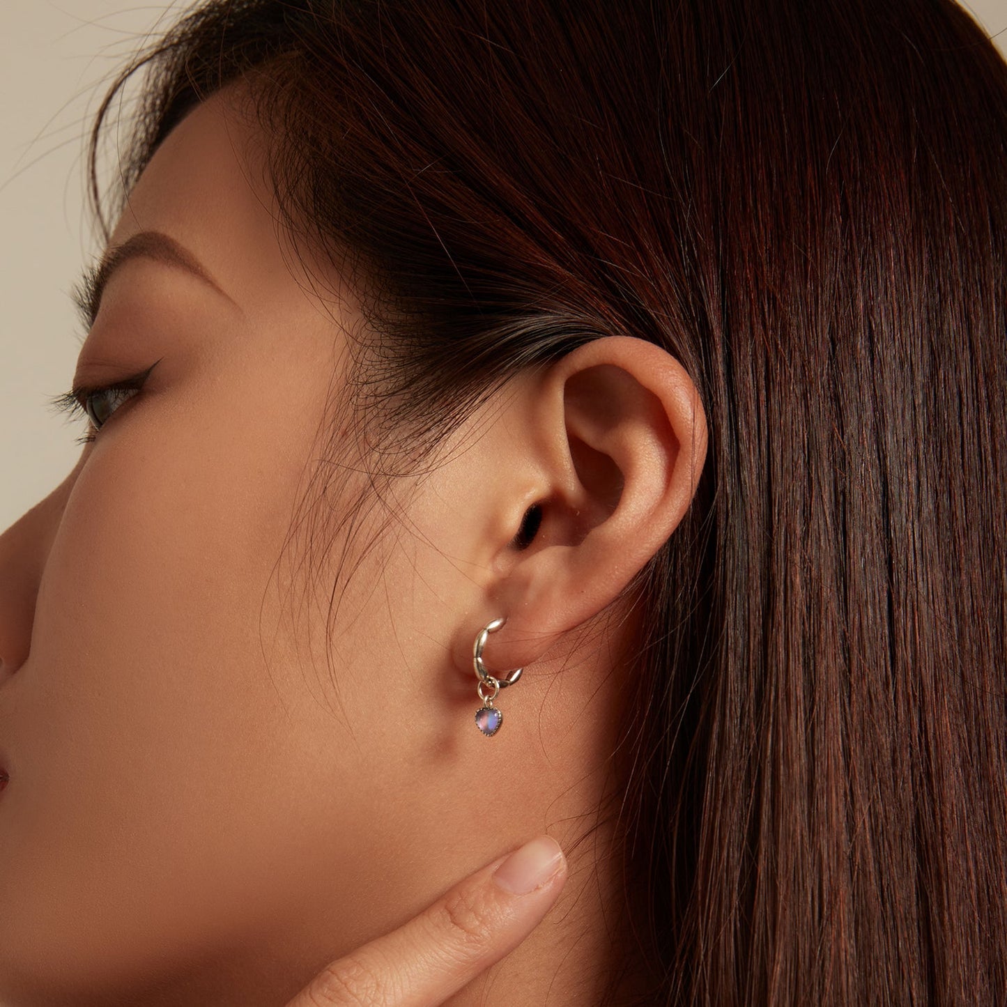 S925 Sterling Silver Earrings with Transparent Glass for Women
