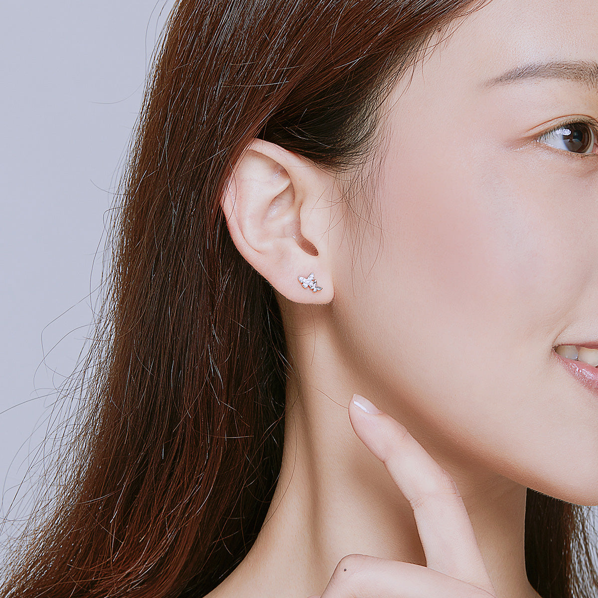 925 Sterling Silver Earrings with Pavé Setting CZ - 0.6*0.9cm