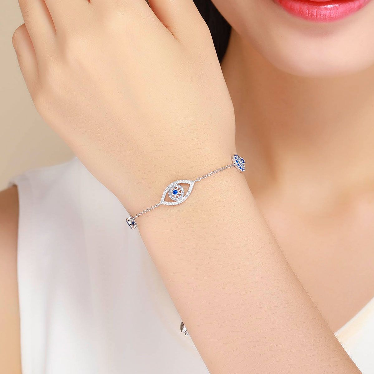 925 Sterling Silver Bracelet 22cm Length 0.9*2.2cm for Women