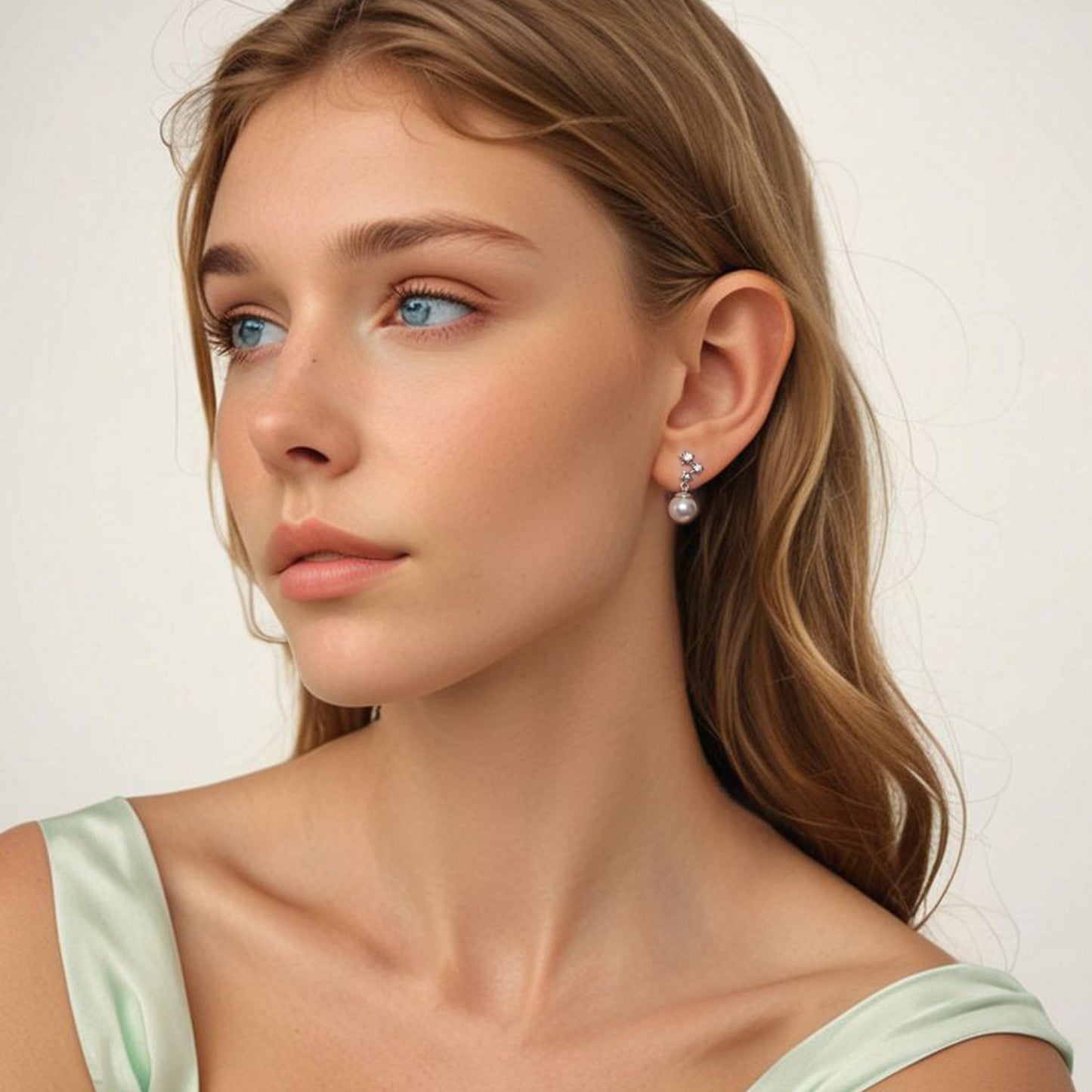 925 Sterling Silver Earrings with Quality Shell Pearl and CZ for Women