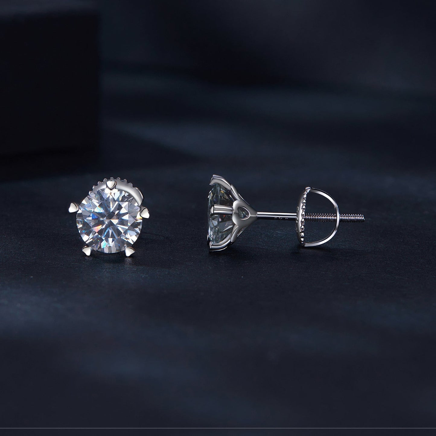 925 Sterling Silver Moissanite 0.50 Carat Earrings 6.0mm for Women
