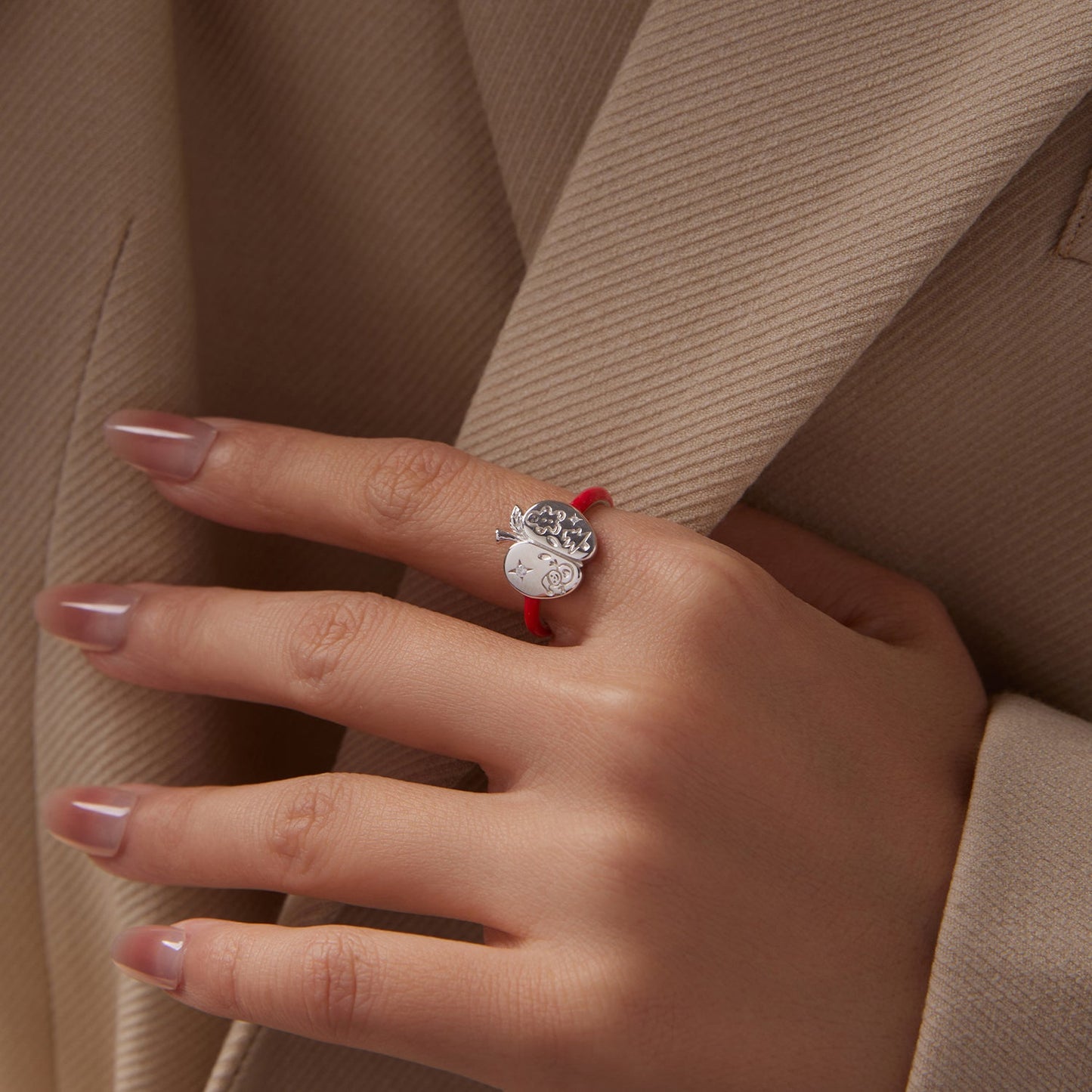 925 Sterling Silver Enamel Pavé CZ Ring for Women Size 1.3 cm