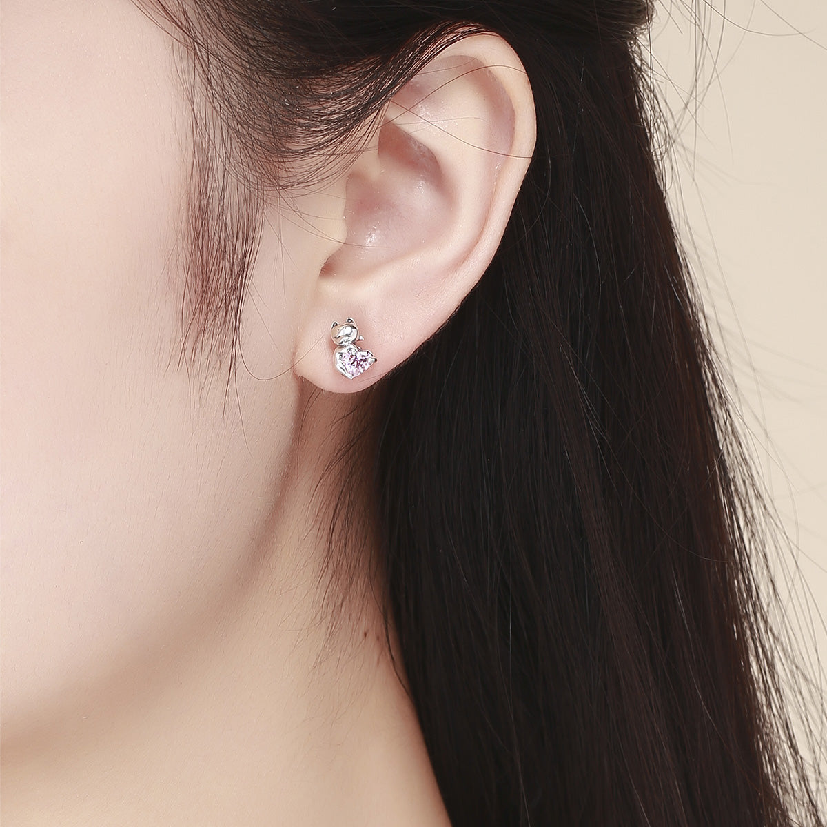 925 Sterling Silver Earrings with Pavé Setting and Oxidized Finish for Women