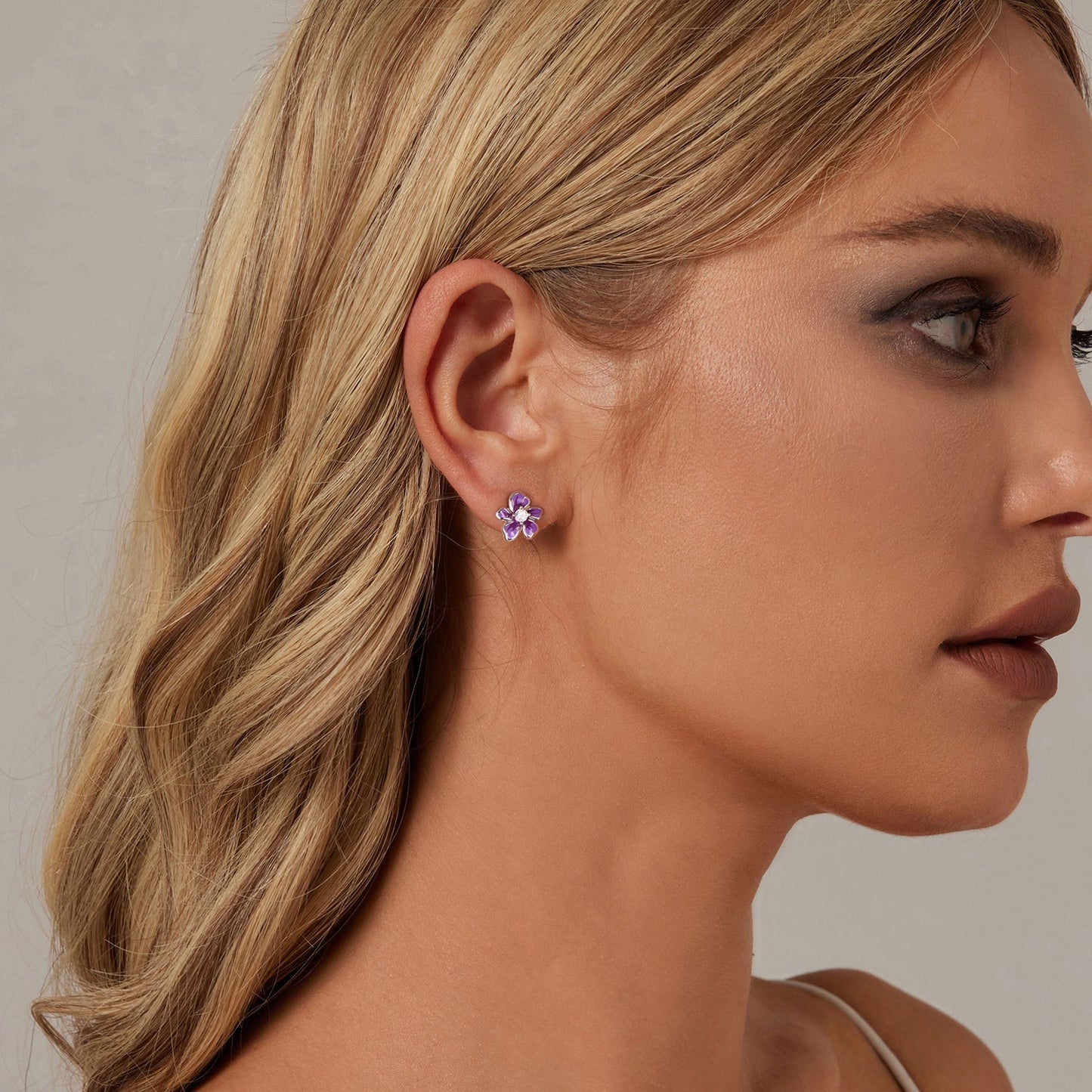 S925 Sterling Silver Plated Platinum Enamel Earrings for Women