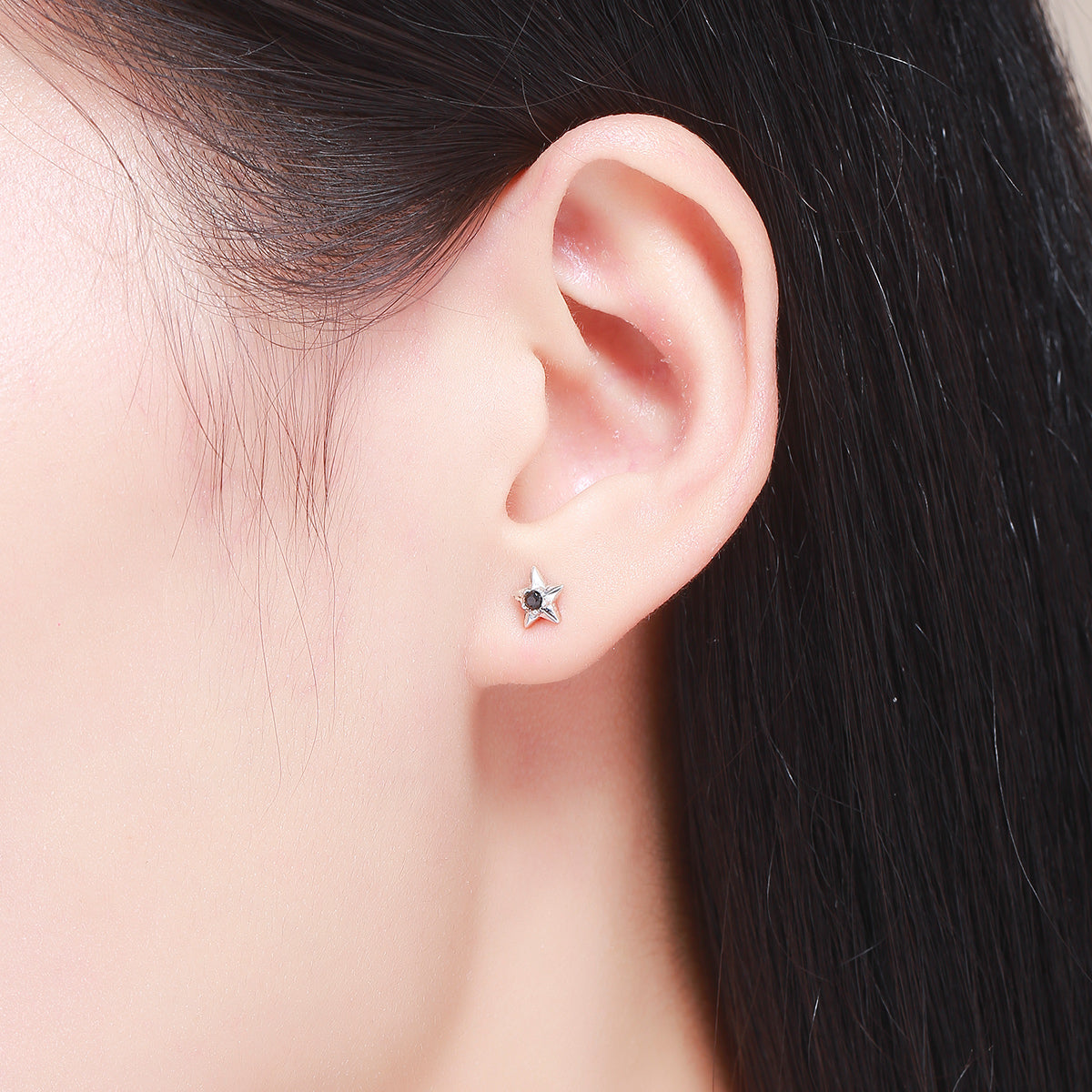 925 Sterling Silver Earrings with Pavé Setting CZ - 2.3cm Height