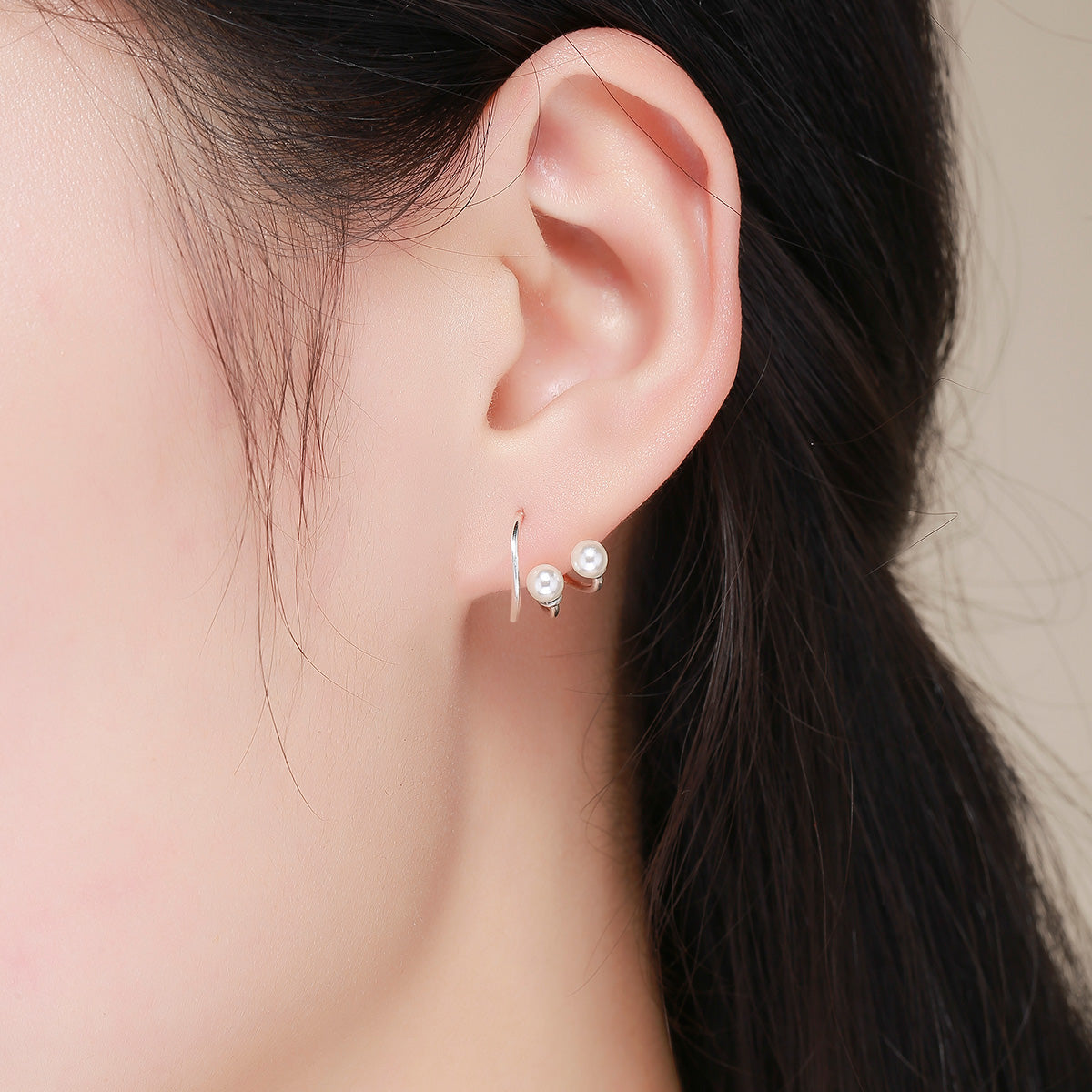 925 Sterling Silver Oxidized Earrings with Shell Pearl for Women