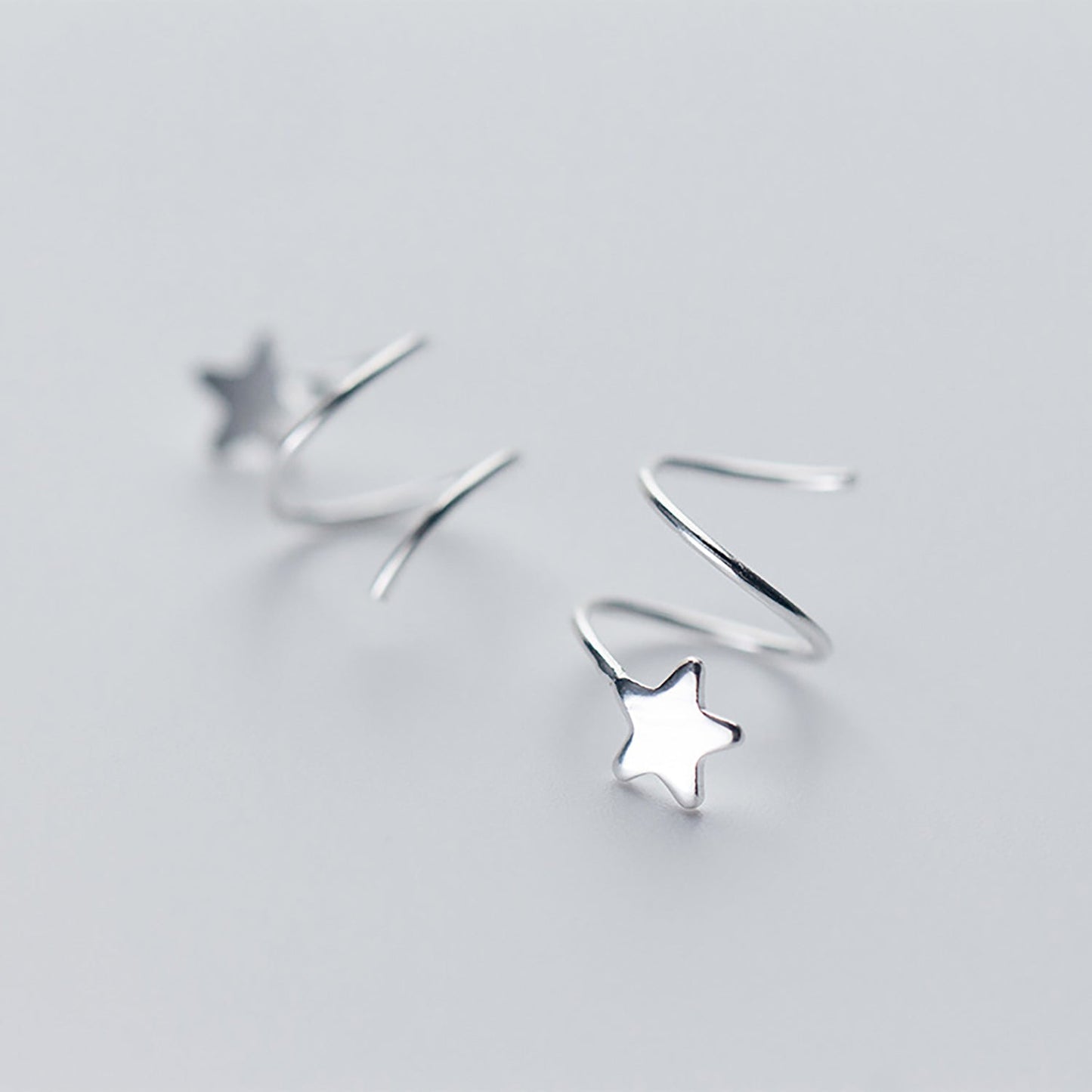 925 Sterling Silver Pentagram Earrings