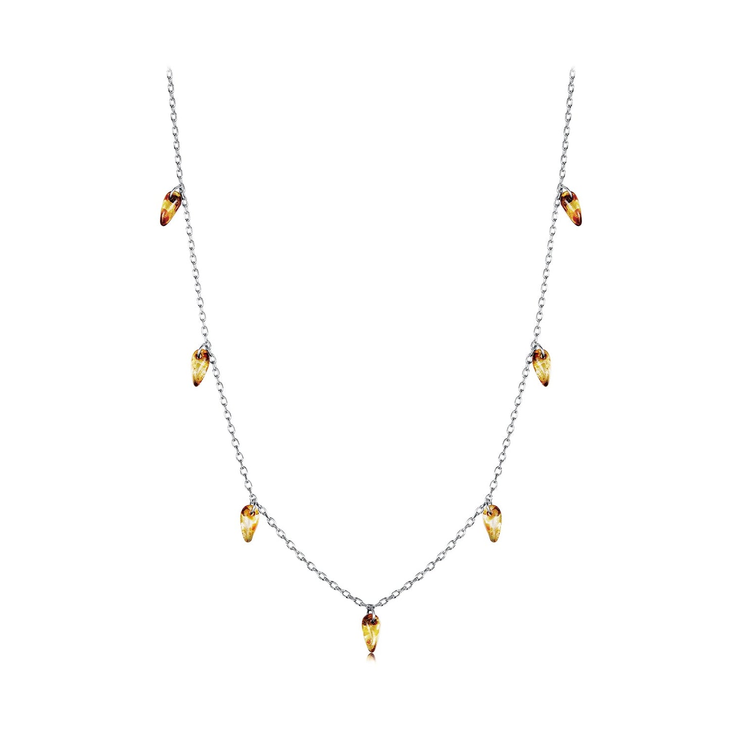 925 Sterling Silver 0.60 Carat Glass Bead Adjustable Necklace for Women