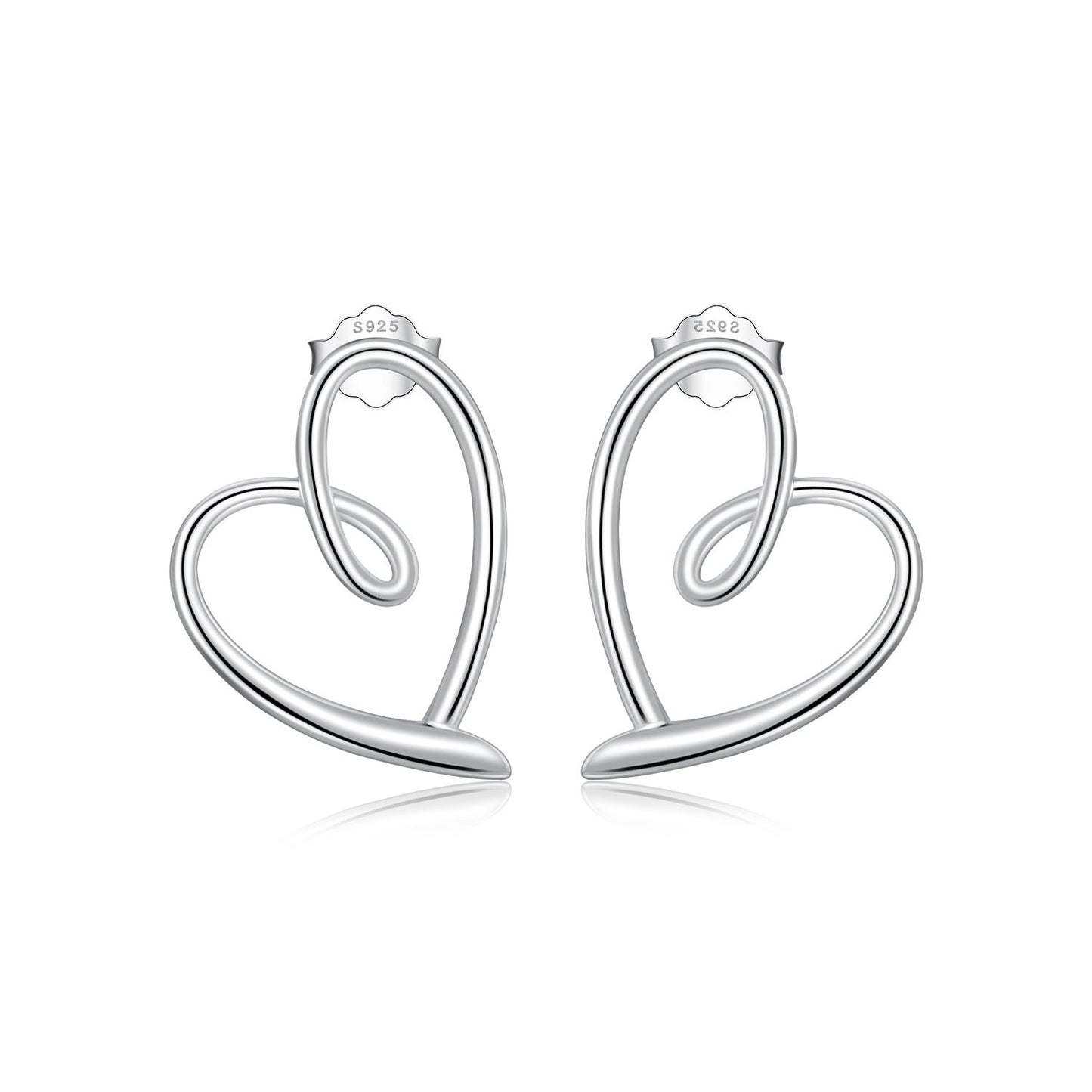 925 Sterling Silver Earrings for Women - 19x14mm, Platinum Plated