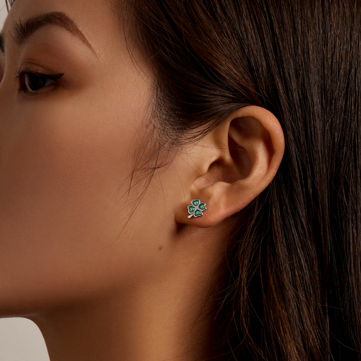 925 Sterling Silver Enamel Plated Platinum Earrings for Women