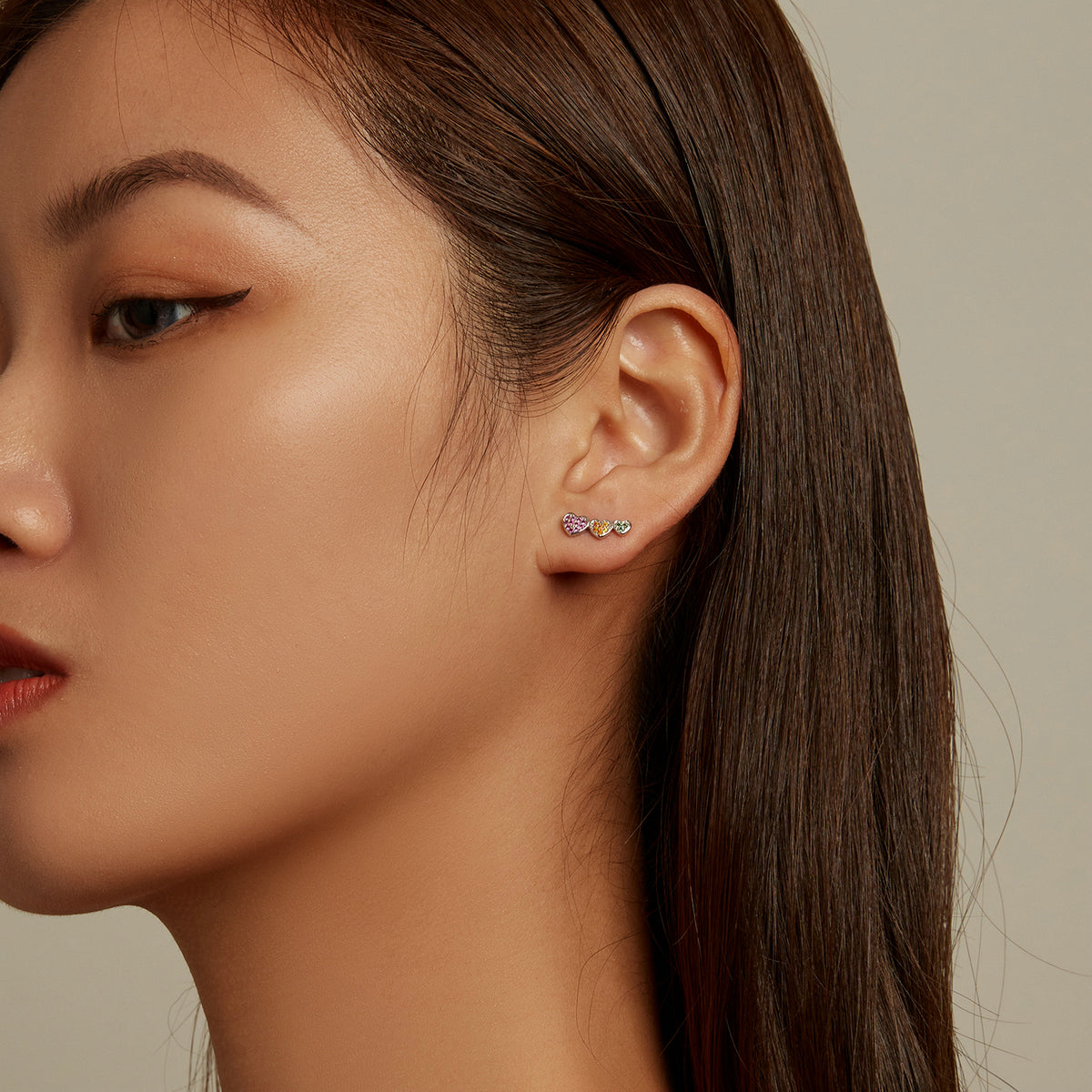 925 Sterling Silver Earrings with Pavé Setting and Plated Platinum, Size: 0.5*1.3cm, Women