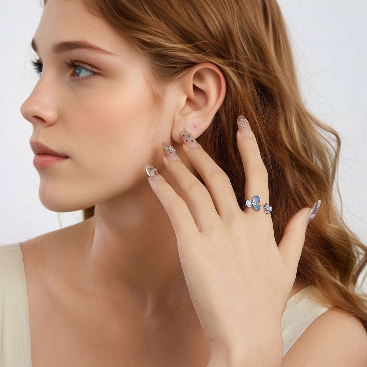 925 Sterling Silver Ring with Enamel Process and Pavé CZ - Stylish & Elegant Design for Women