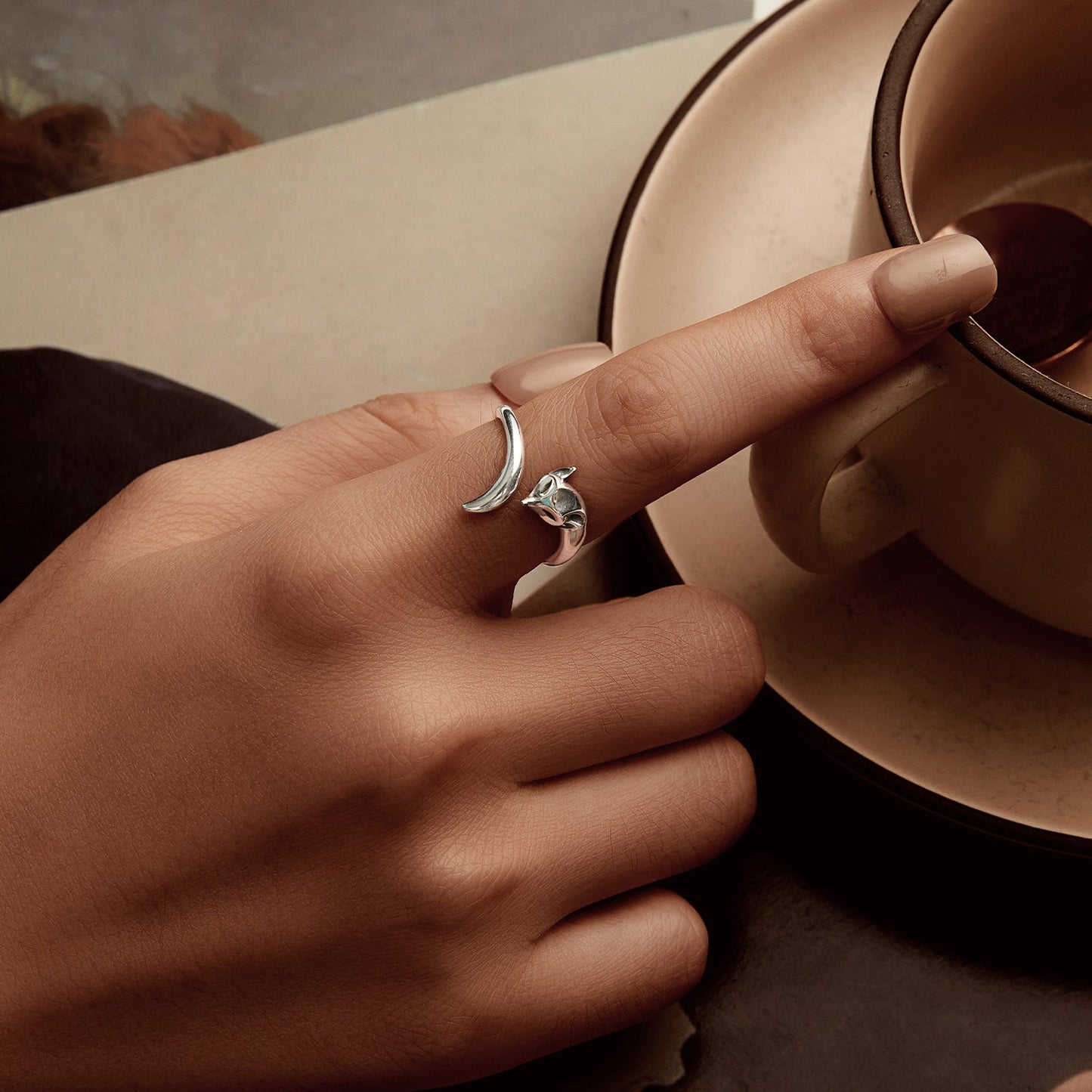 925 Sterling Silver Oxidized Silver 0.18cm Ring