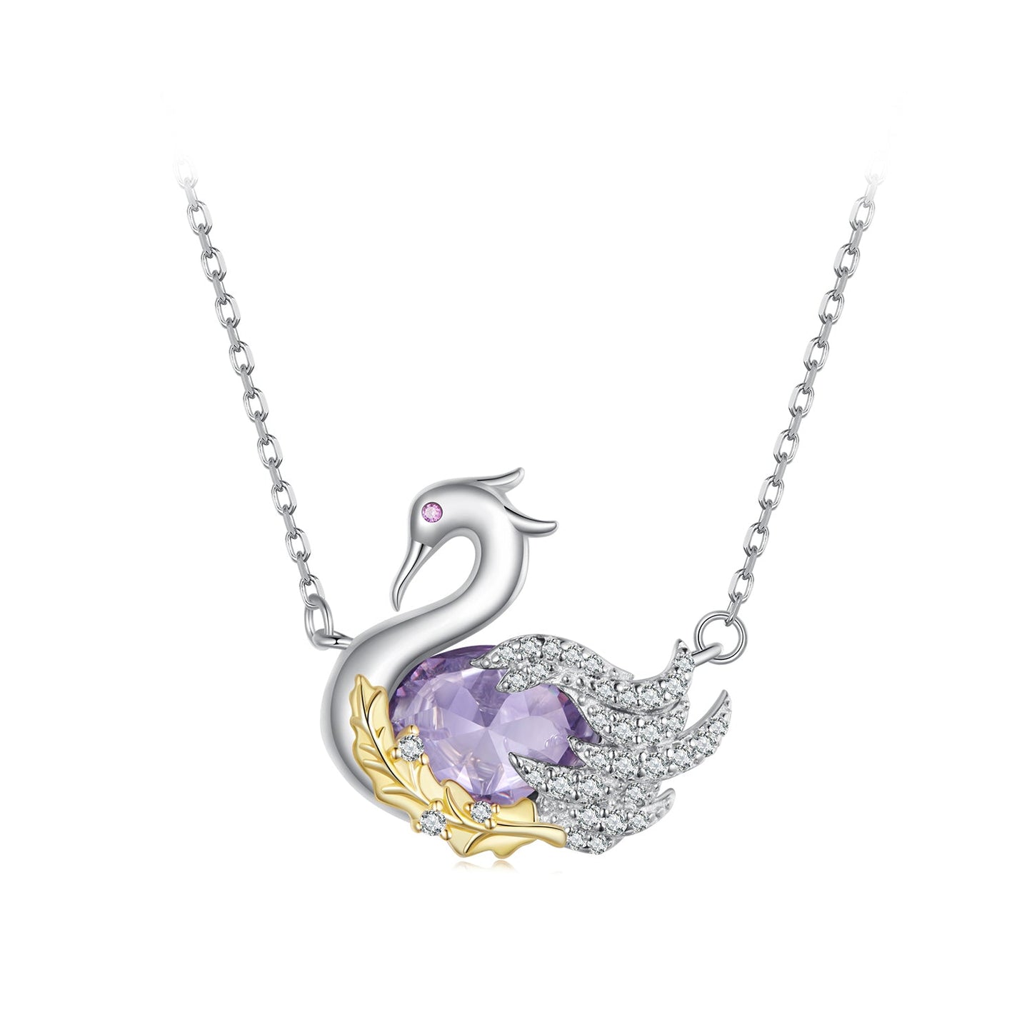 925 Sterling Silver Plated Gold CZ Necklace