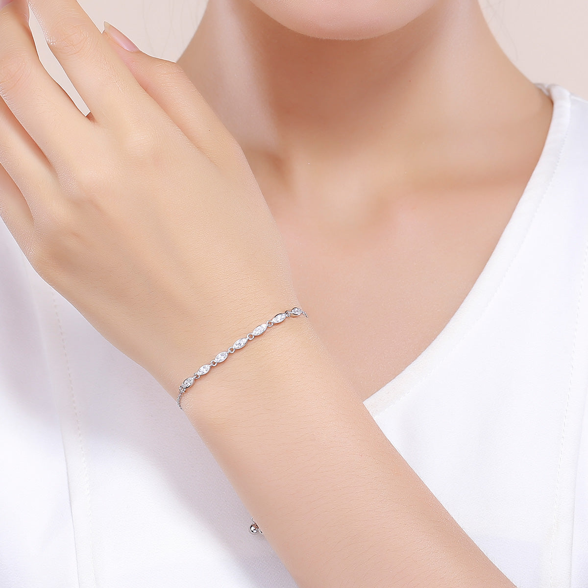 925 Sterling Silver Bracelet 22cm for Women