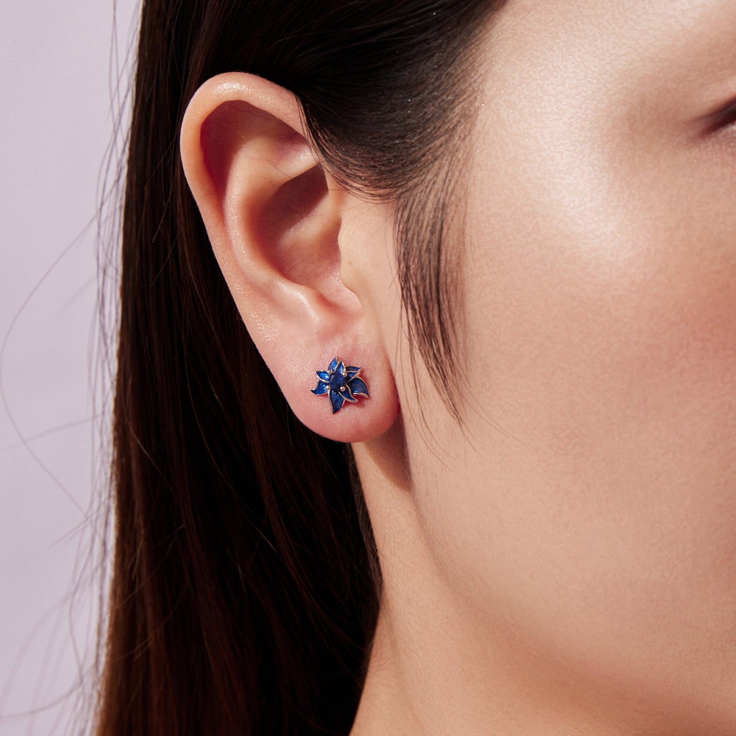 925 Sterling Silver Earrings with Enamel Process and Pavé Setting CZ