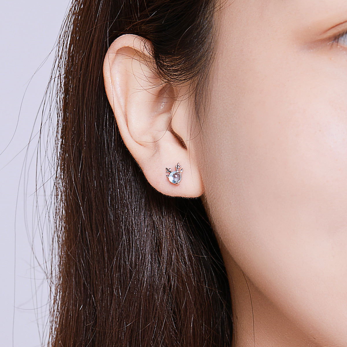 925 Sterling Silver Transparent Glass Earrings