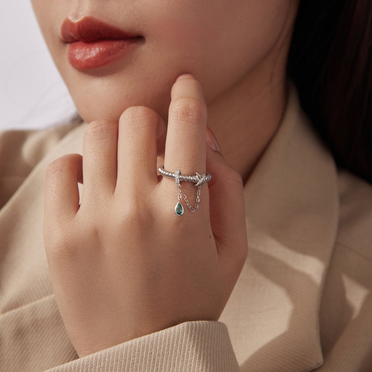 925 Sterling Silver Ring with Pavé Setting and CZ for Women