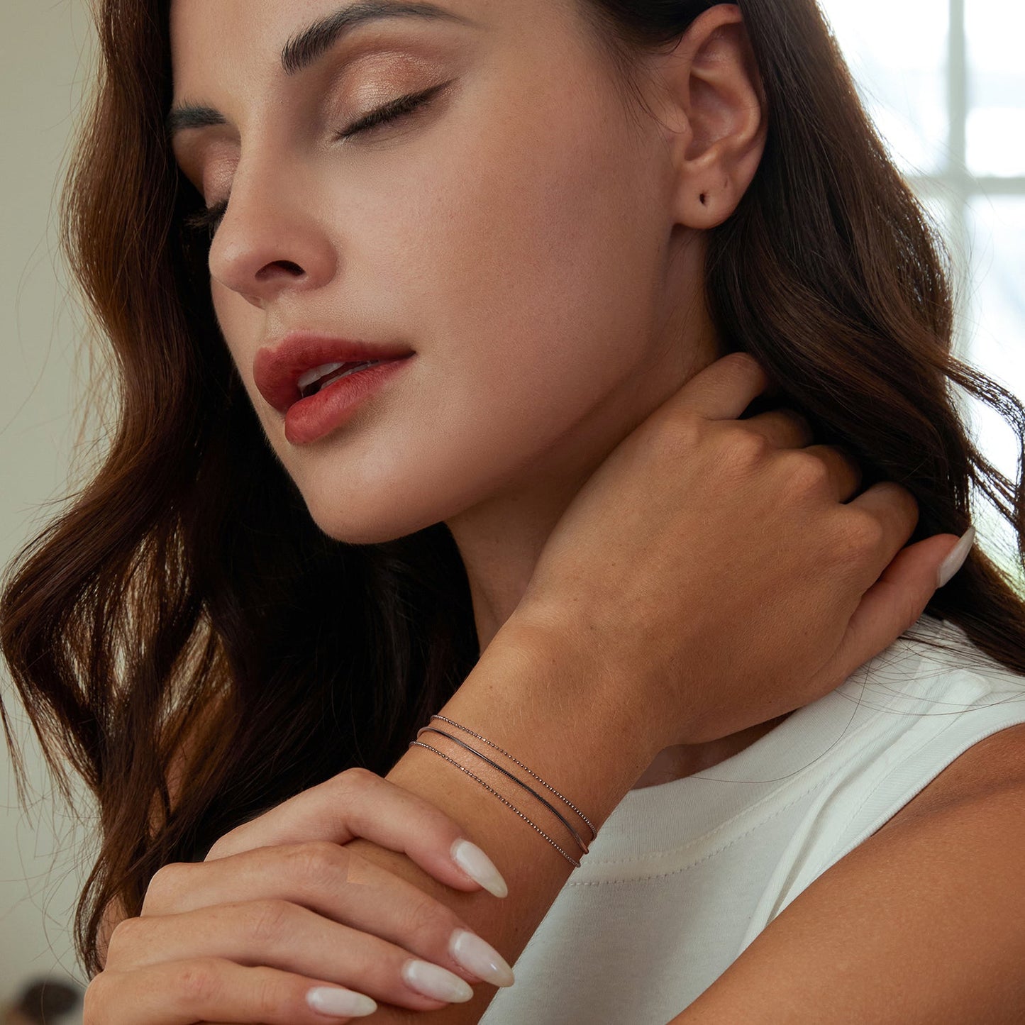 925 Sterling Silver & White Gold Plated Bracelet