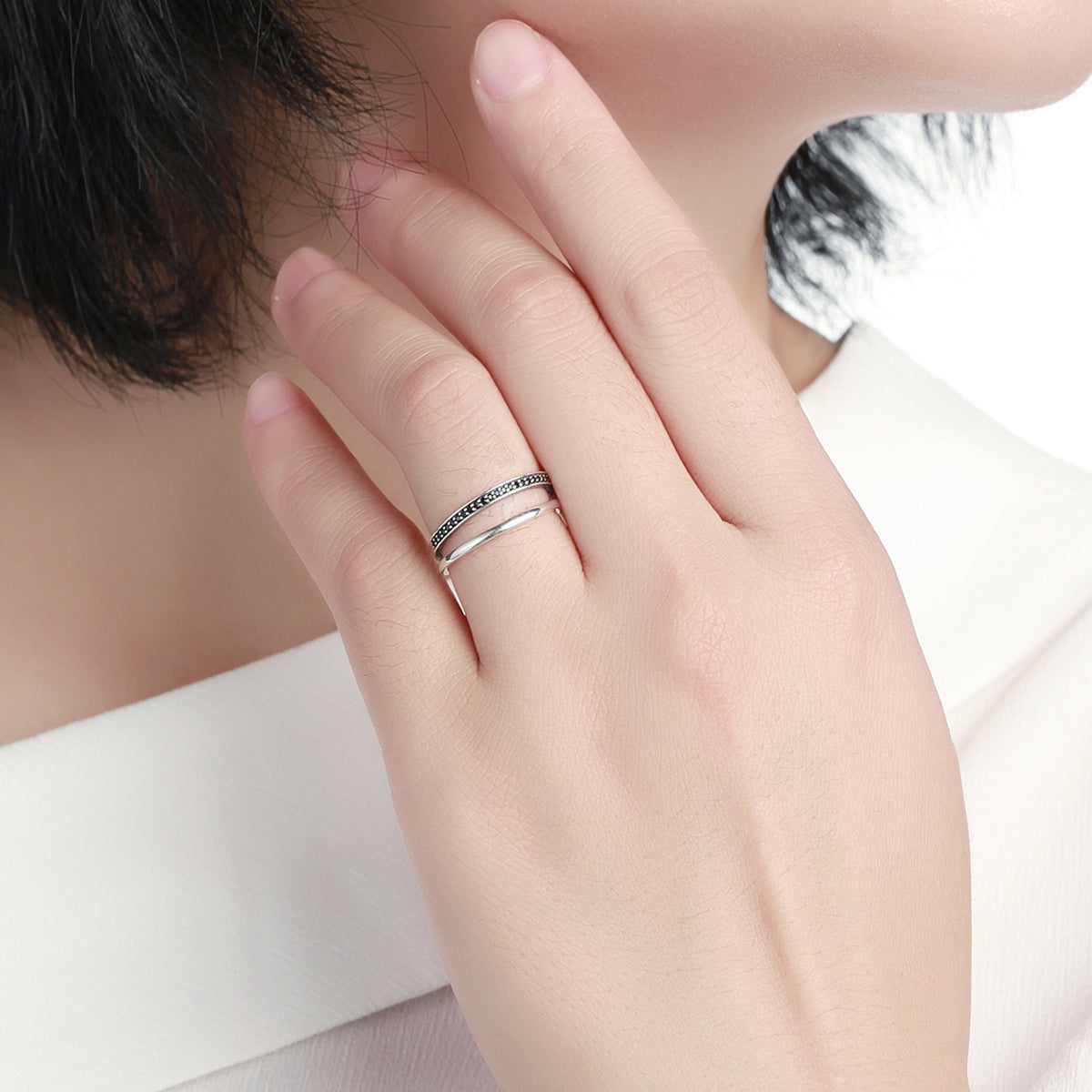 925 Sterling Silver 0.6CM Width Ring Size 6 for Women