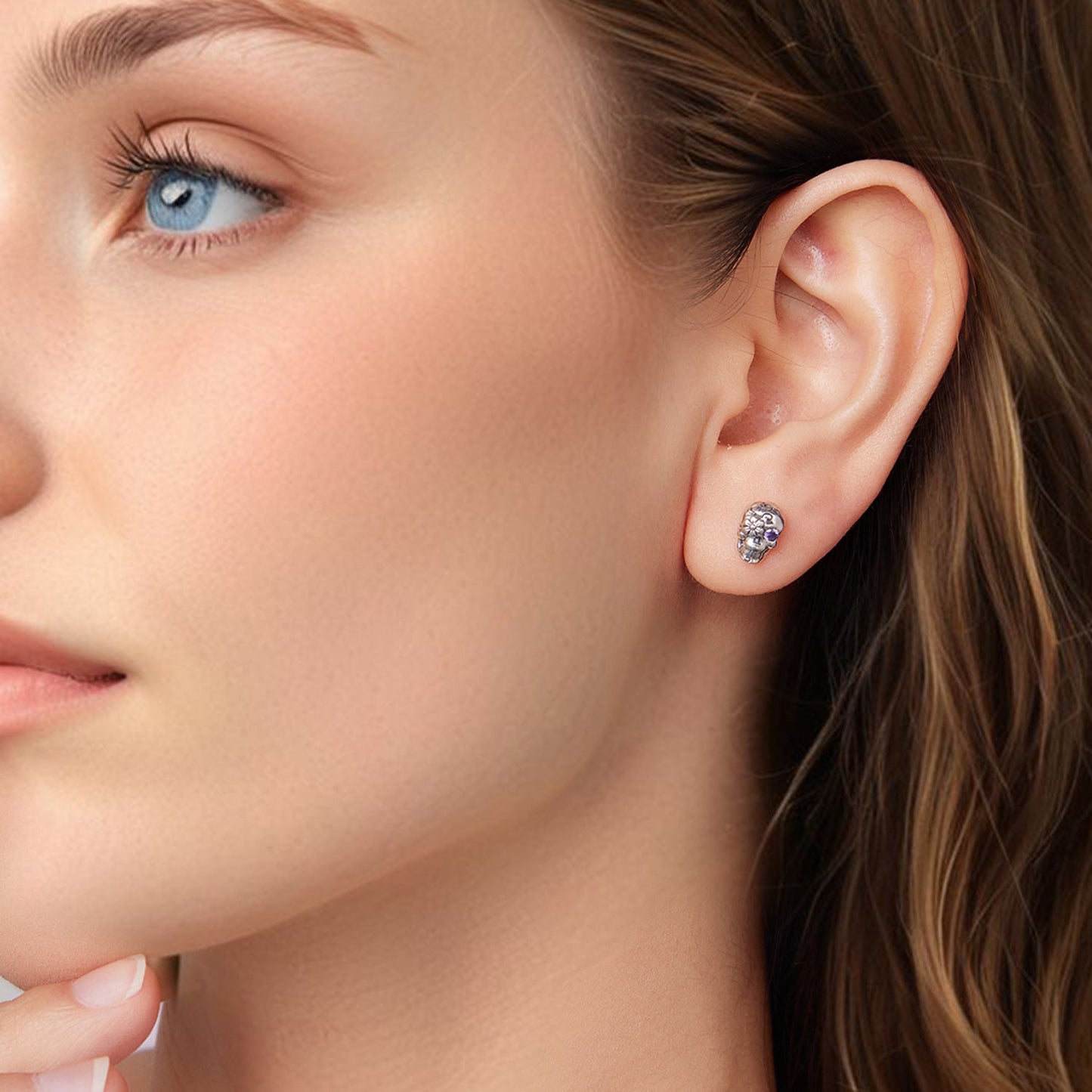 925 Sterling Silver Earrings with Oxidized Finish and CZ Stones