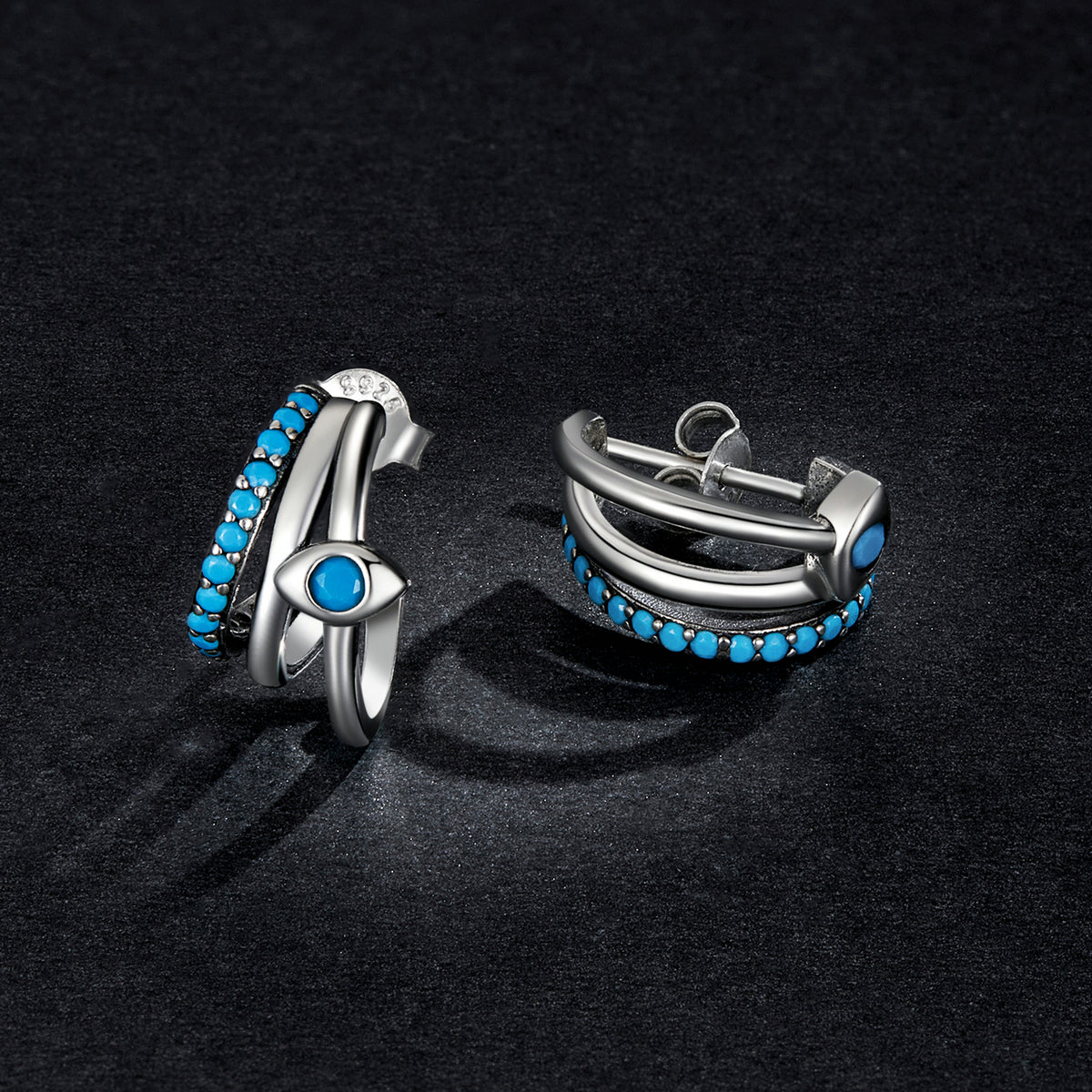 925 Sterling Silver High Quality Turquoise Earrings