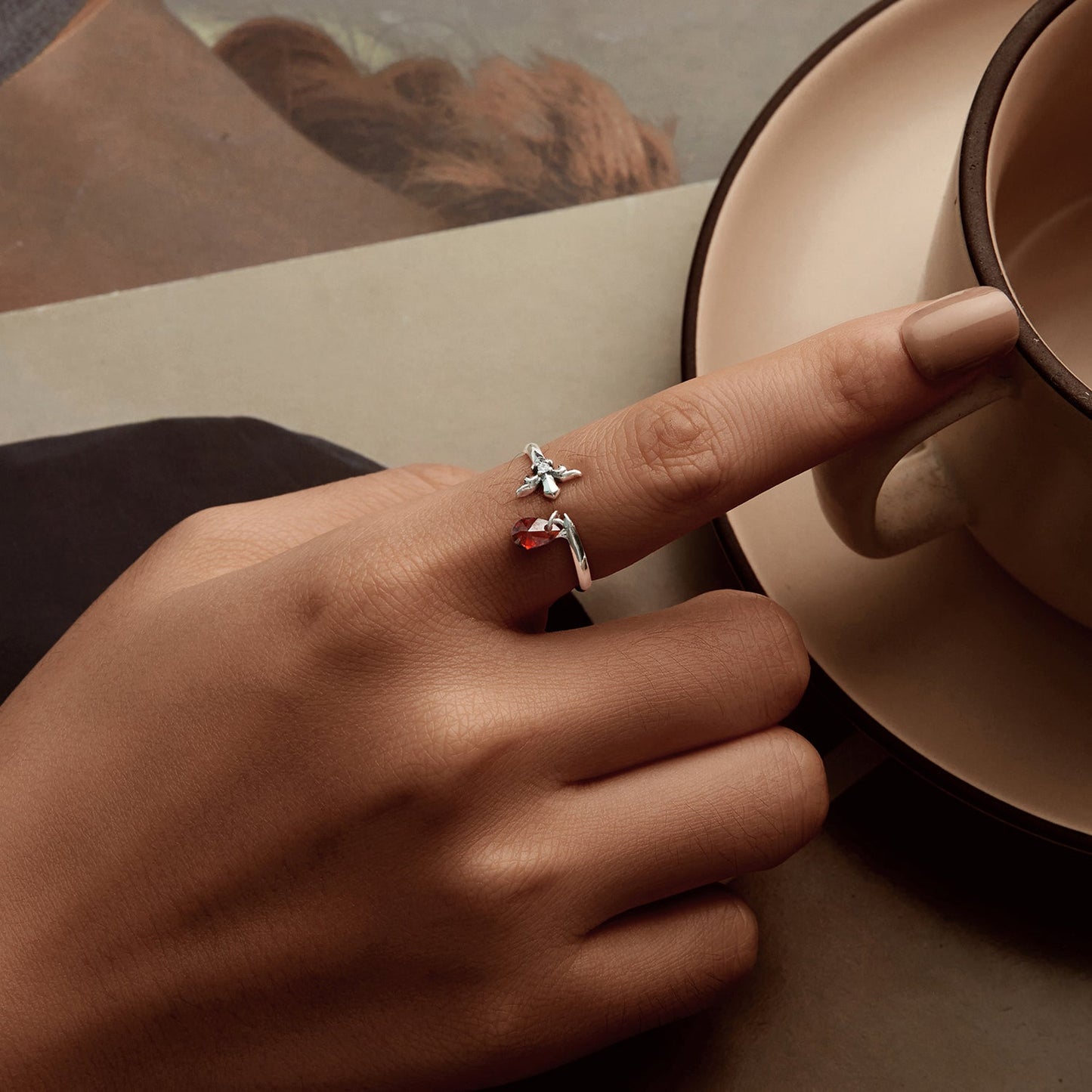 925 Sterling Silver Ring with 0.6 Carat CZ for Women