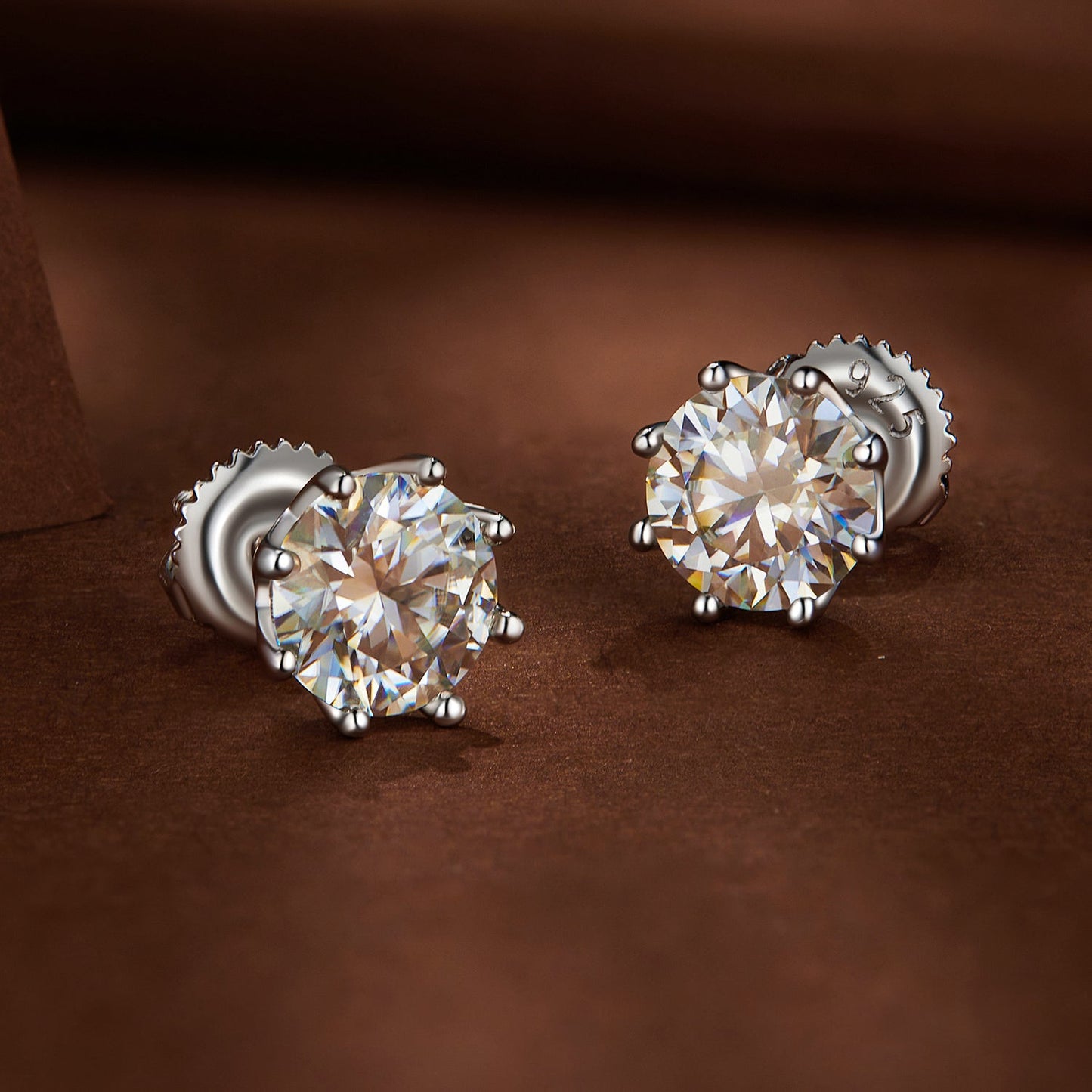 S925 Silver 0.5 Carat Moissanite Earrings 6.0mm for Women