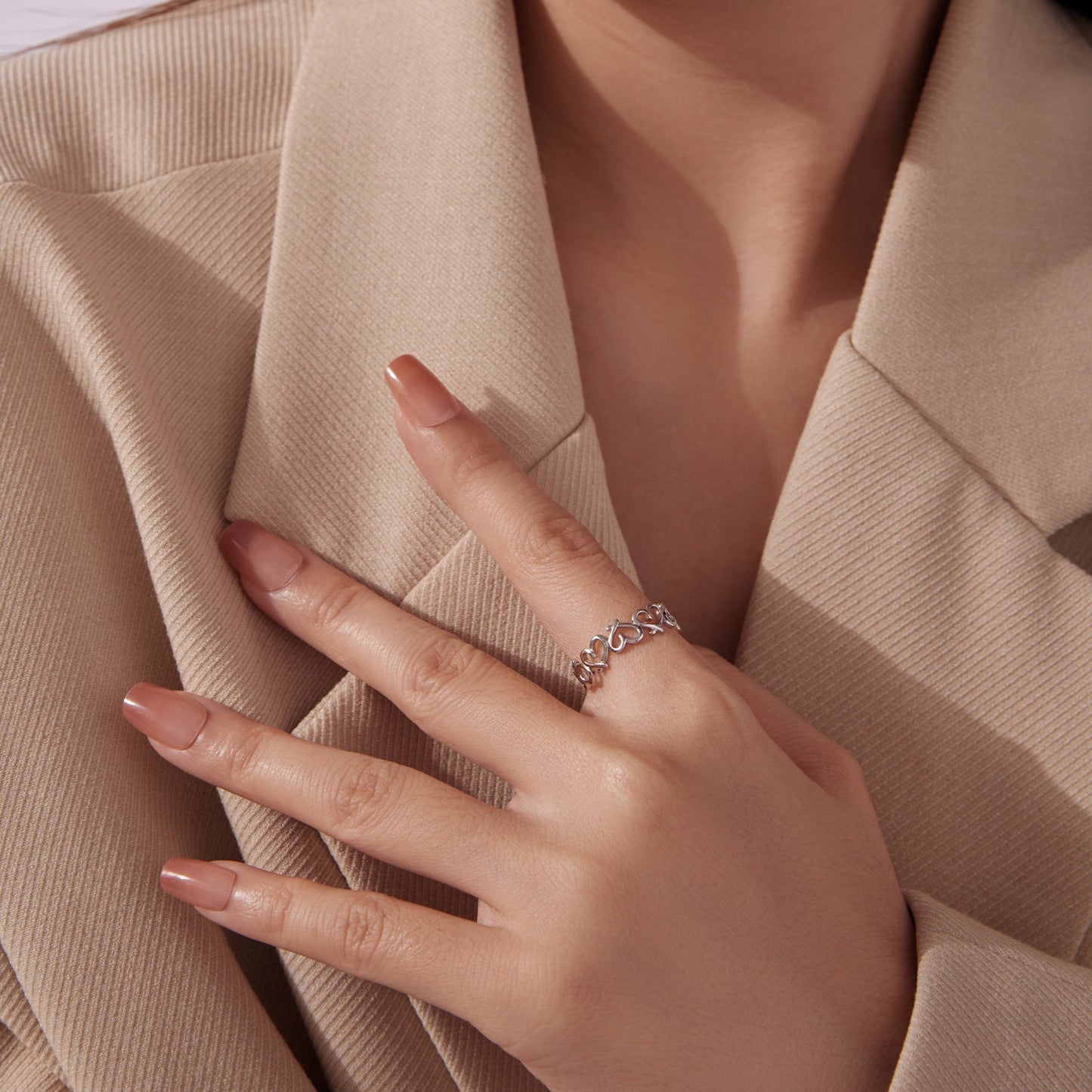 925 Sterling Silver and White Gold Plated Ring for Women