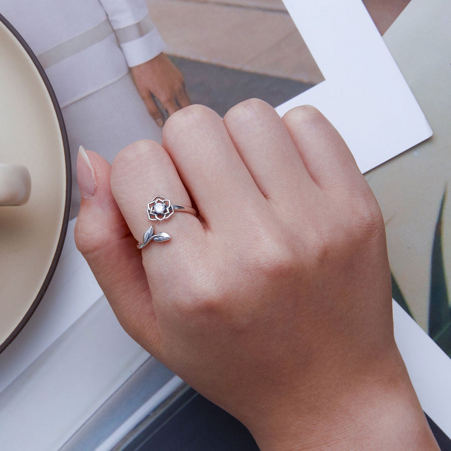 S925 Sterling Silver Pavé Setting CZ Ring for Women