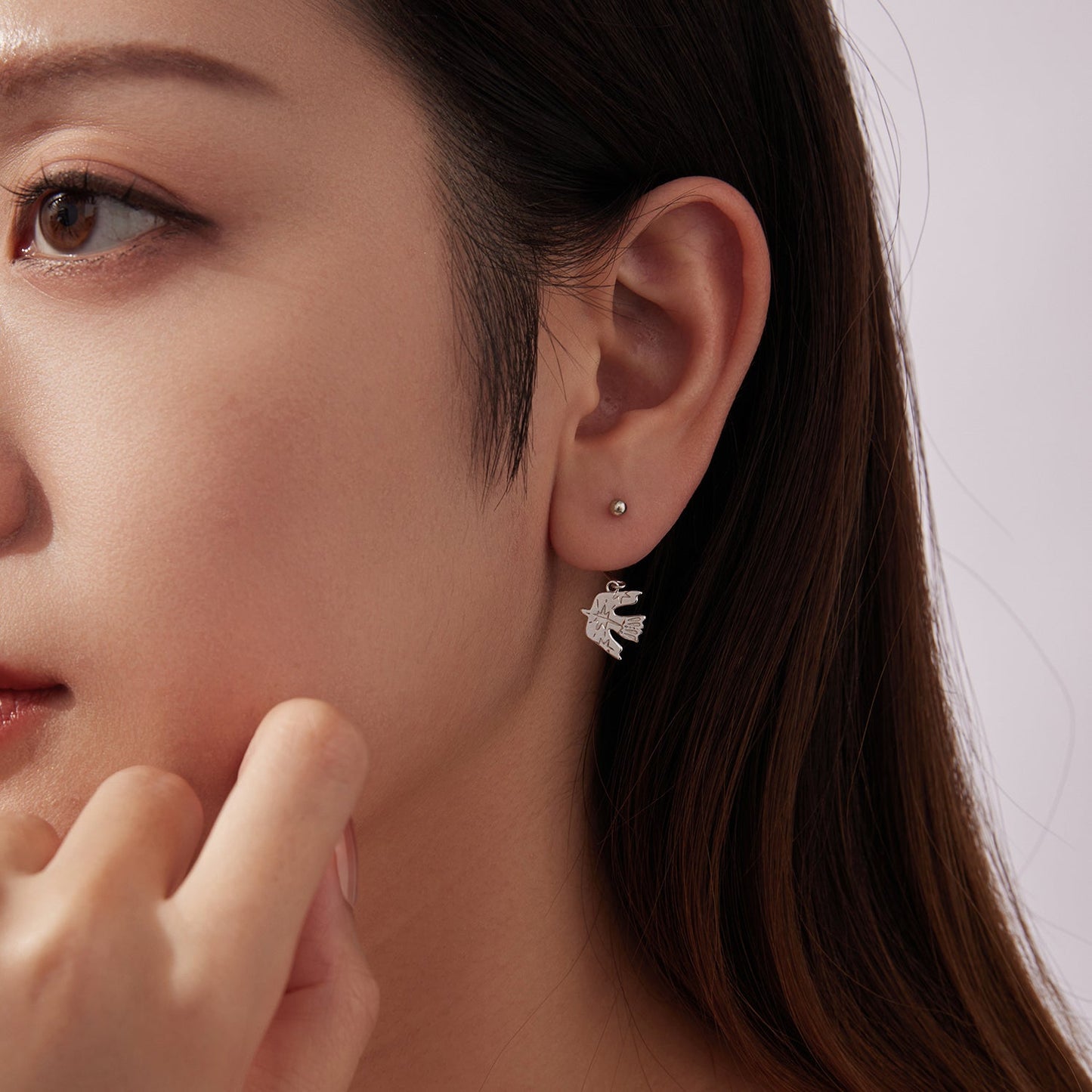 925 Sterling Silver Earrings with Pavé Setting CZ and White Gold Plating for Women
